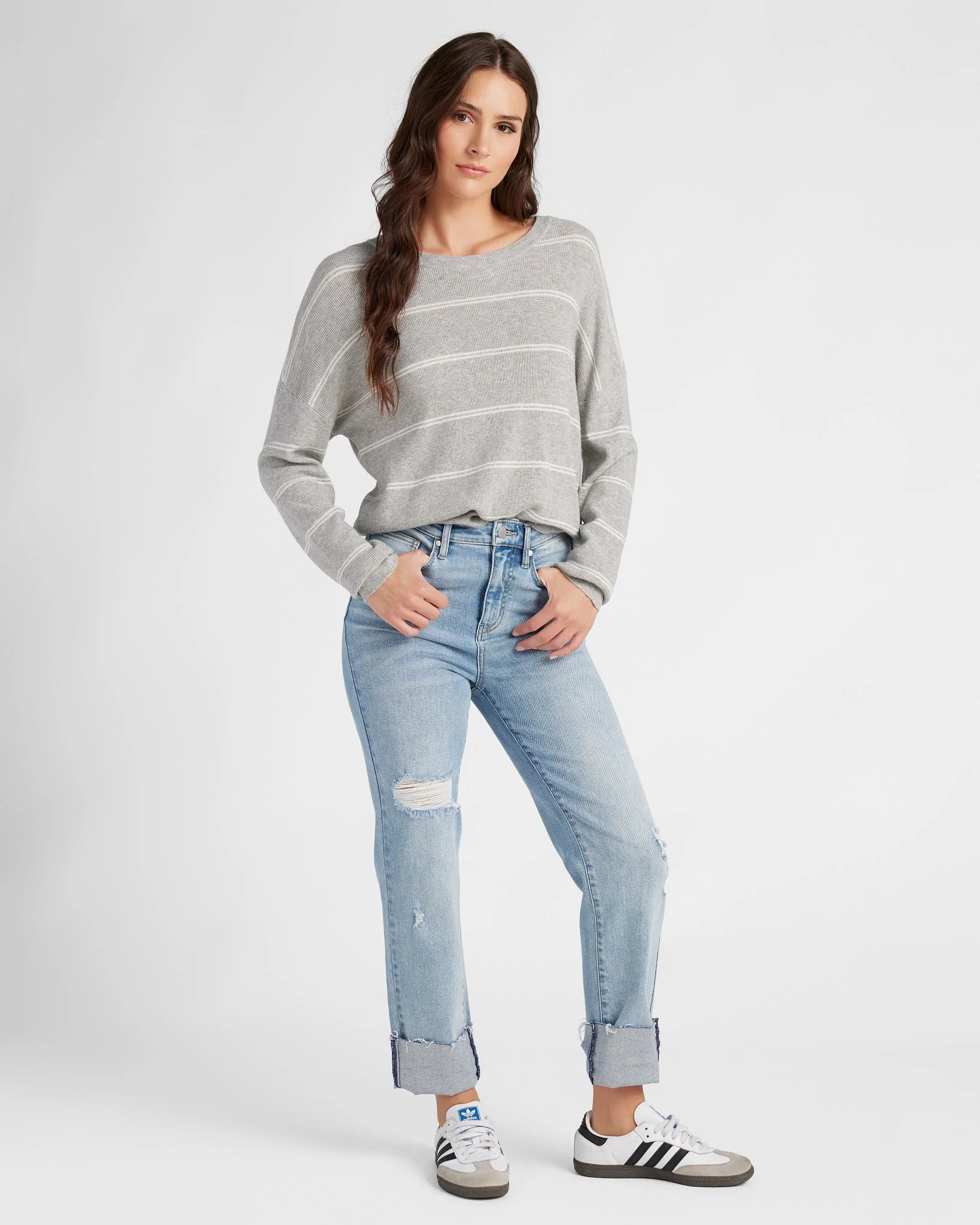 Crew Neck Stripe Long Sleeve - Image 4