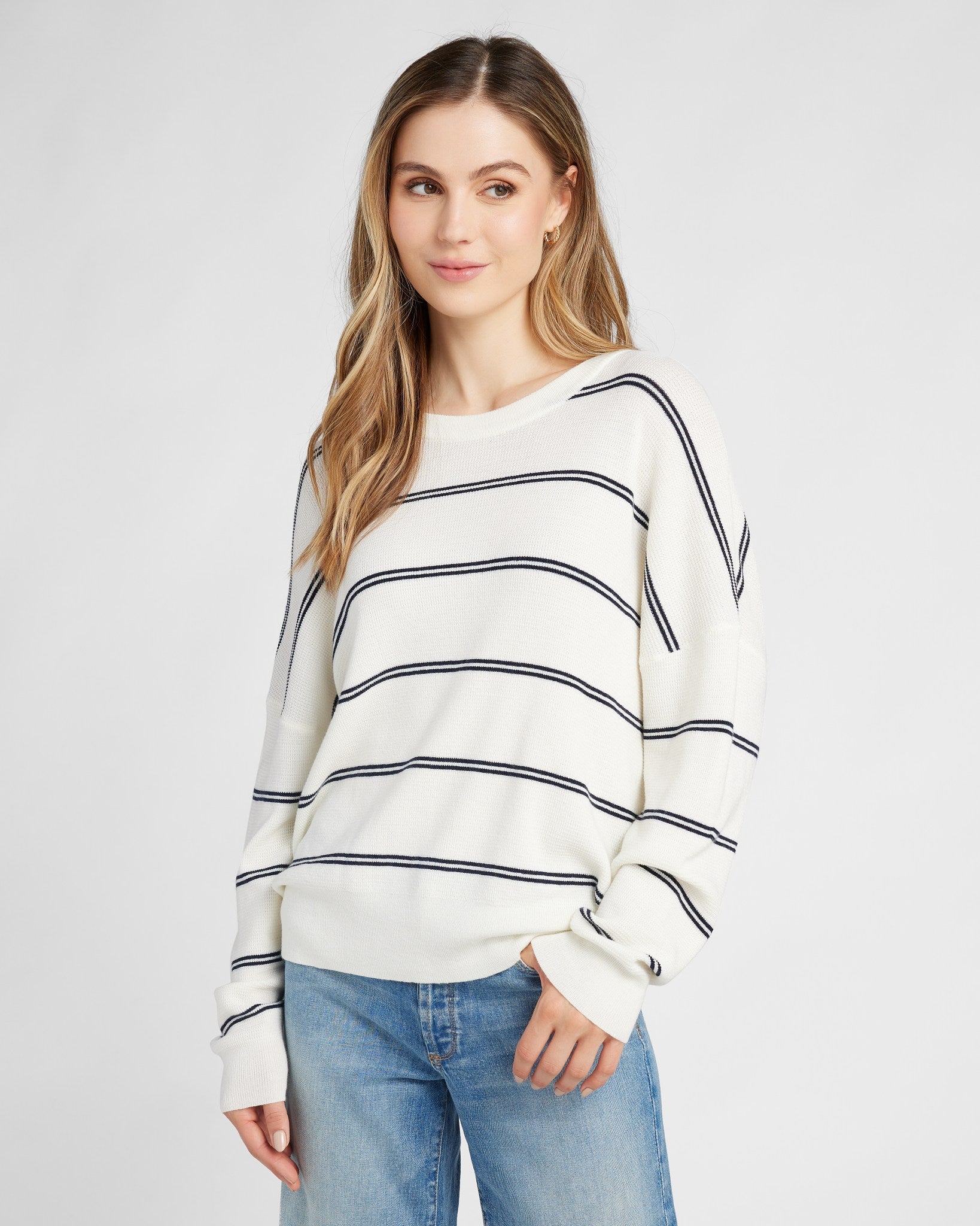 Crew Neck Stripe Long Sleeve - Image 5