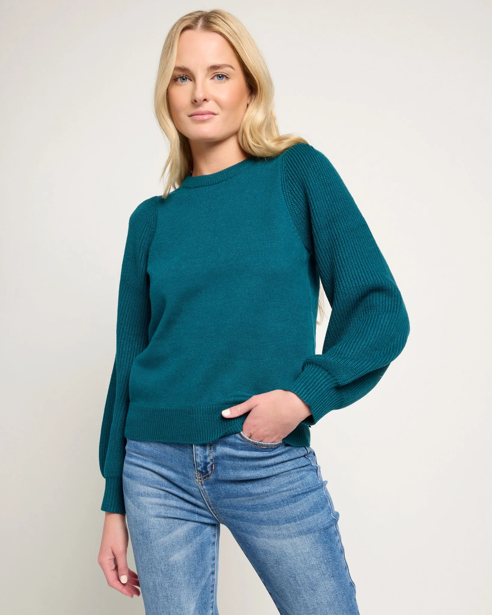 Pacific Puff Shoulder Crew Neck Sweater - Image 18