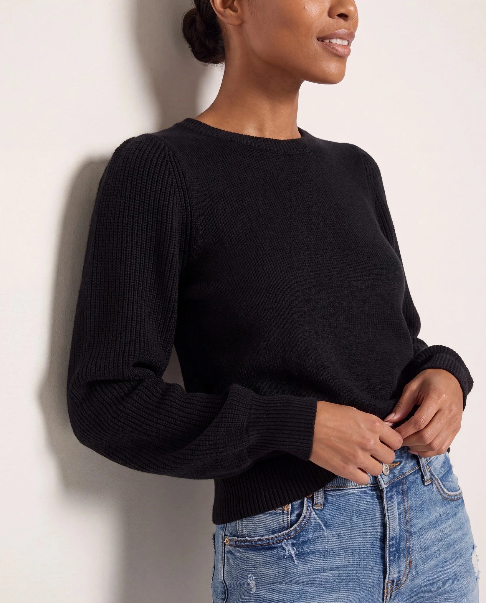 Pacific Puff Shoulder Crew Neck Sweater - Image 25