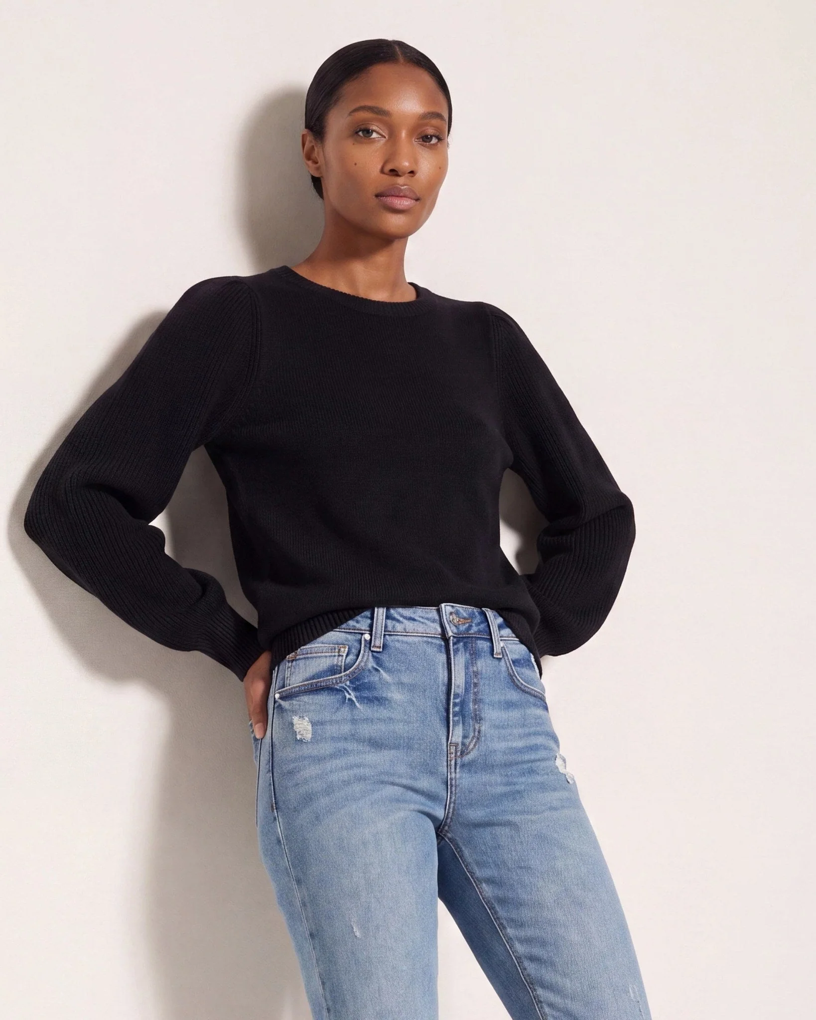 Pacific Puff Shoulder Crew Neck Sweater - Image 31