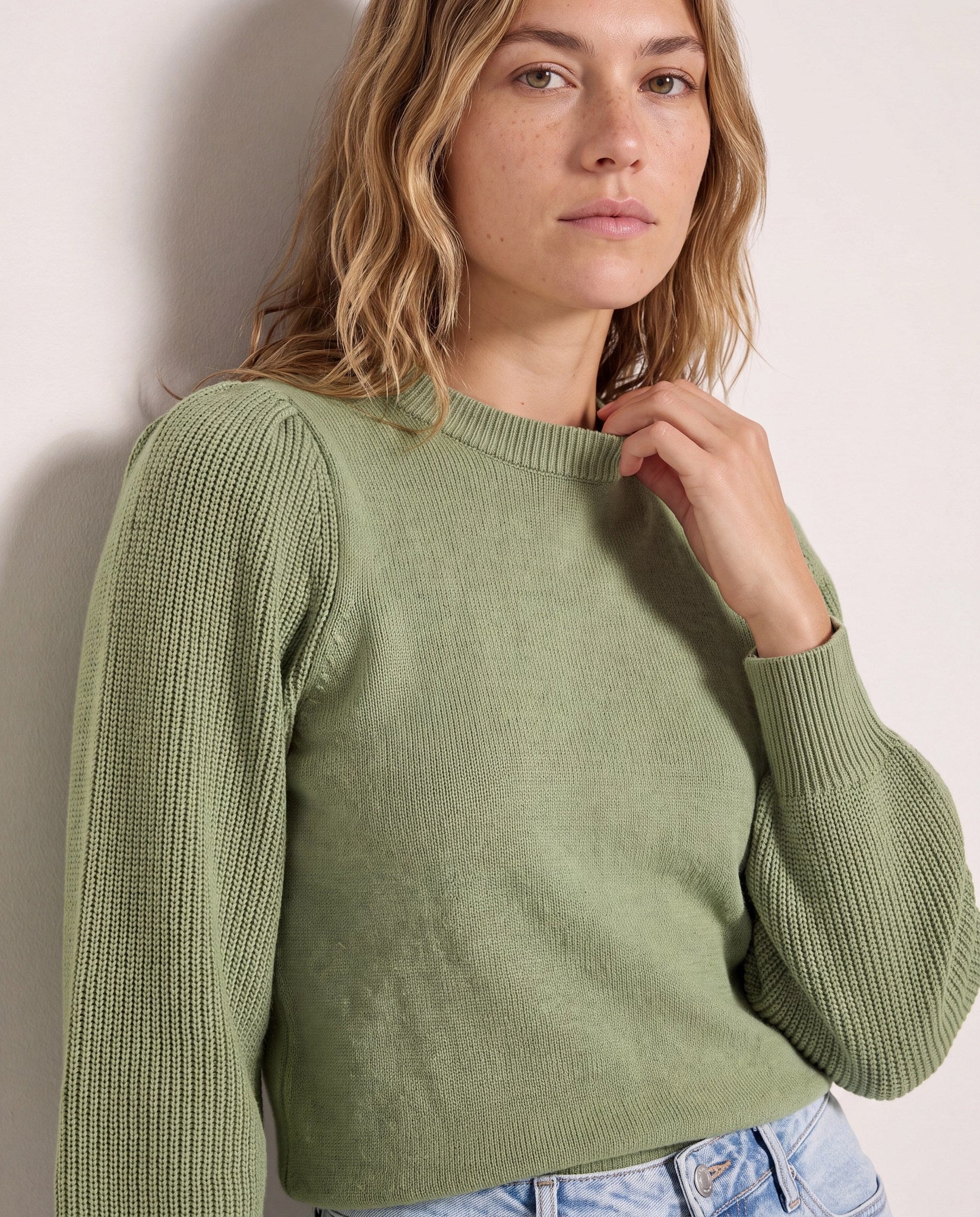 Pacific Puff Shoulder Crew Neck Sweater - Image 4