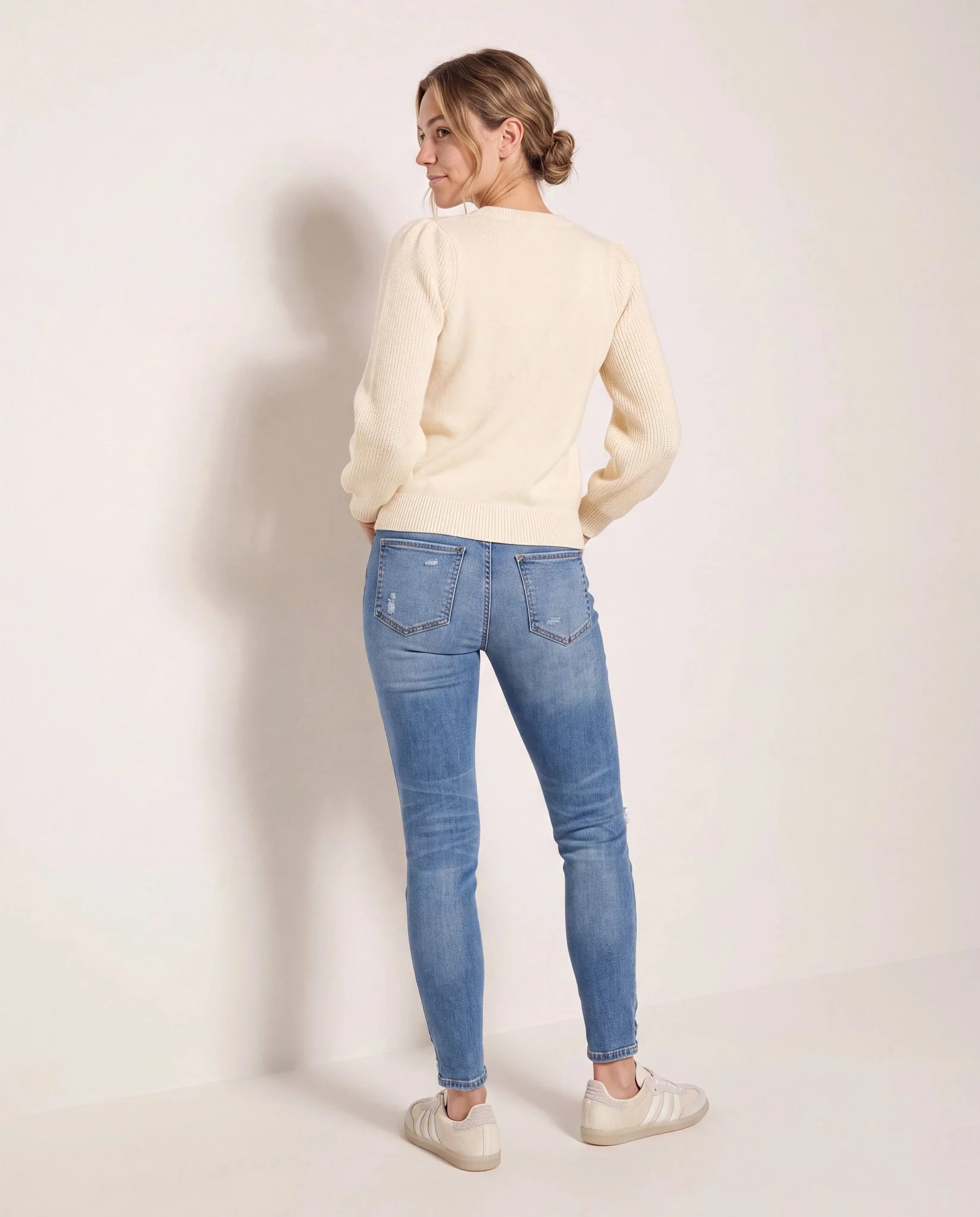 Pacific Puff Shoulder Crew Neck Sweater - Image 7