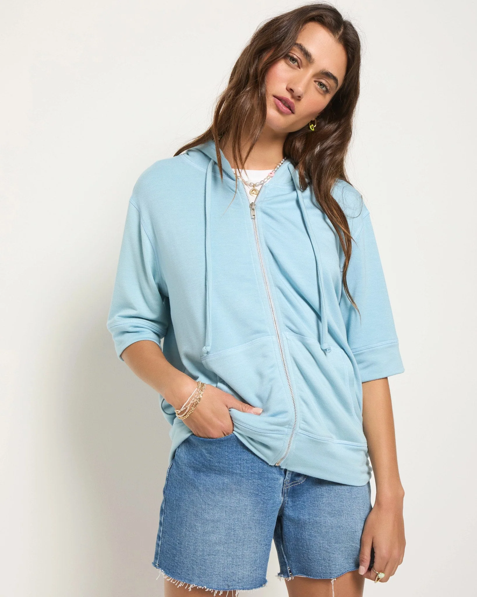 Short Sleeve Zip Hoodie - Image 13