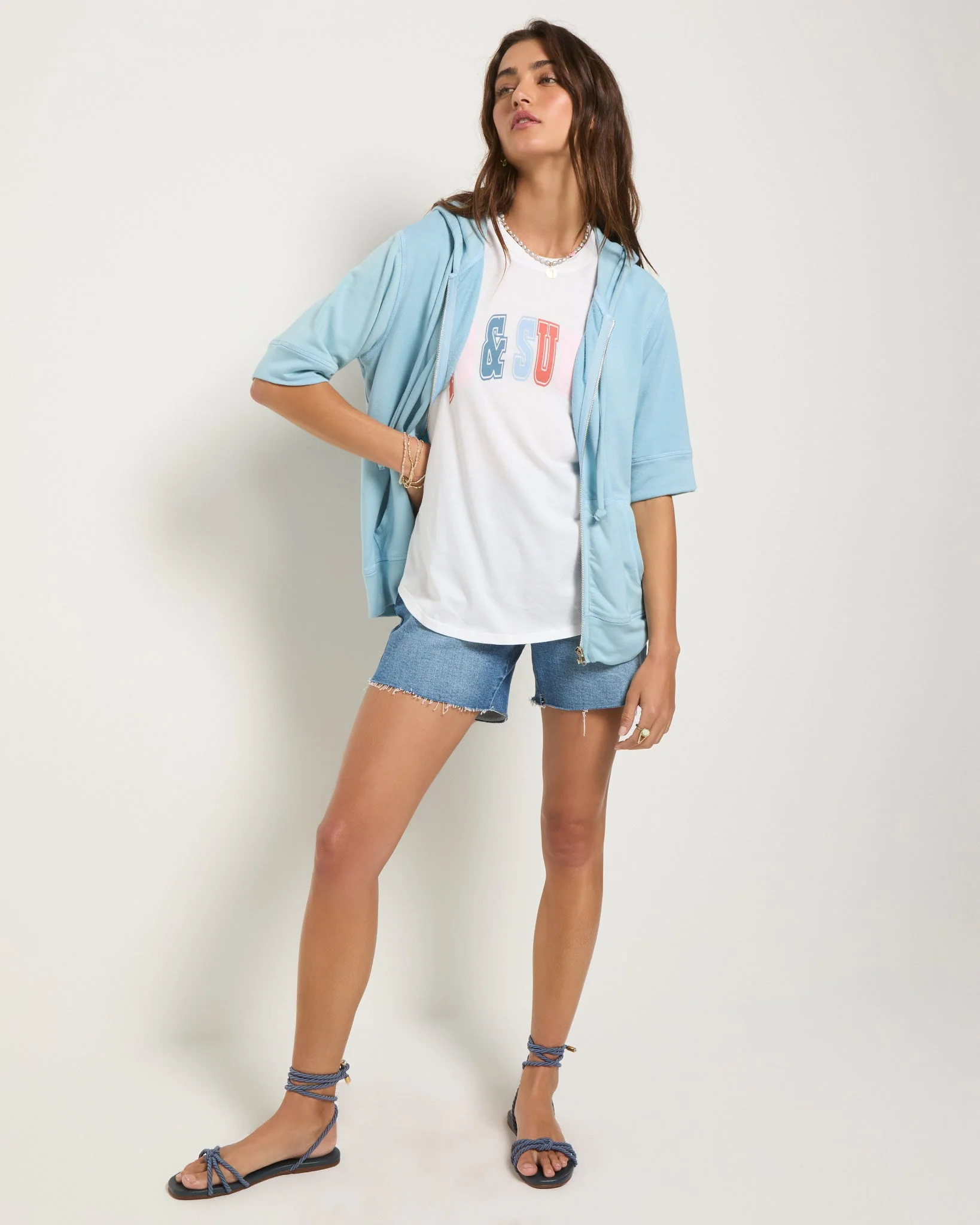 Short Sleeve Zip Hoodie - Image 14