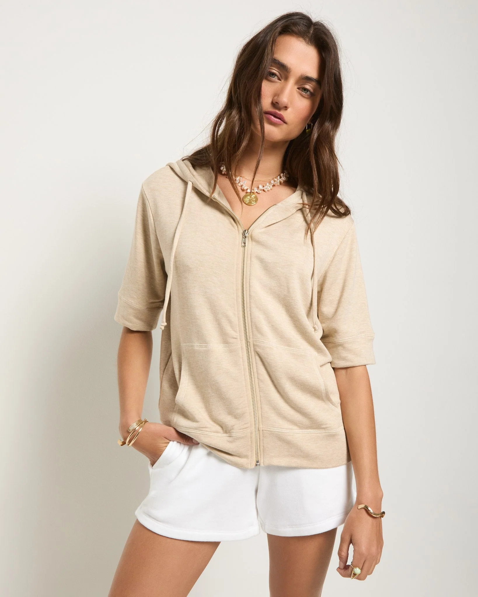 Short Sleeve Zip Hoodie - Image 18