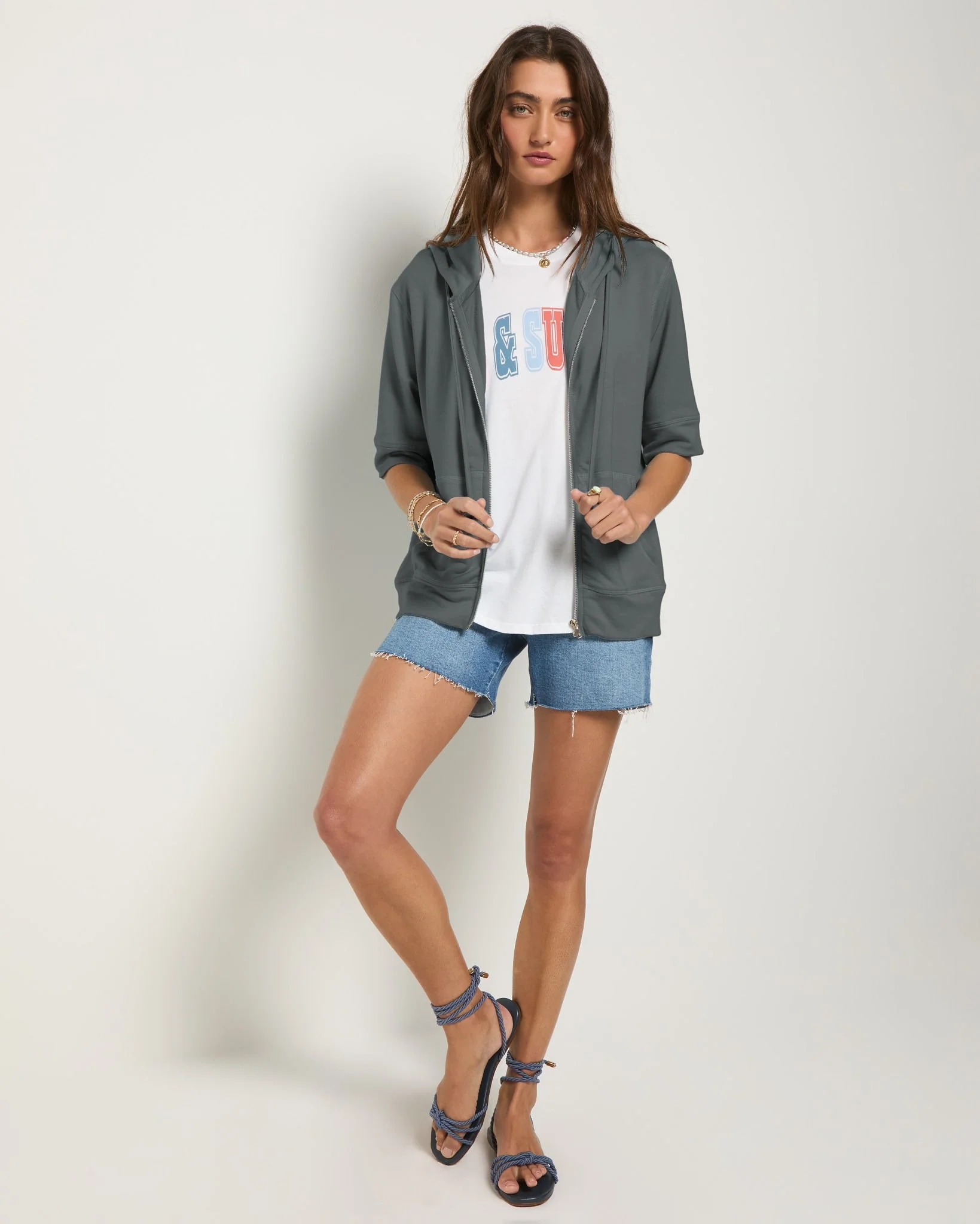 Short Sleeve Zip Hoodie - Image 22