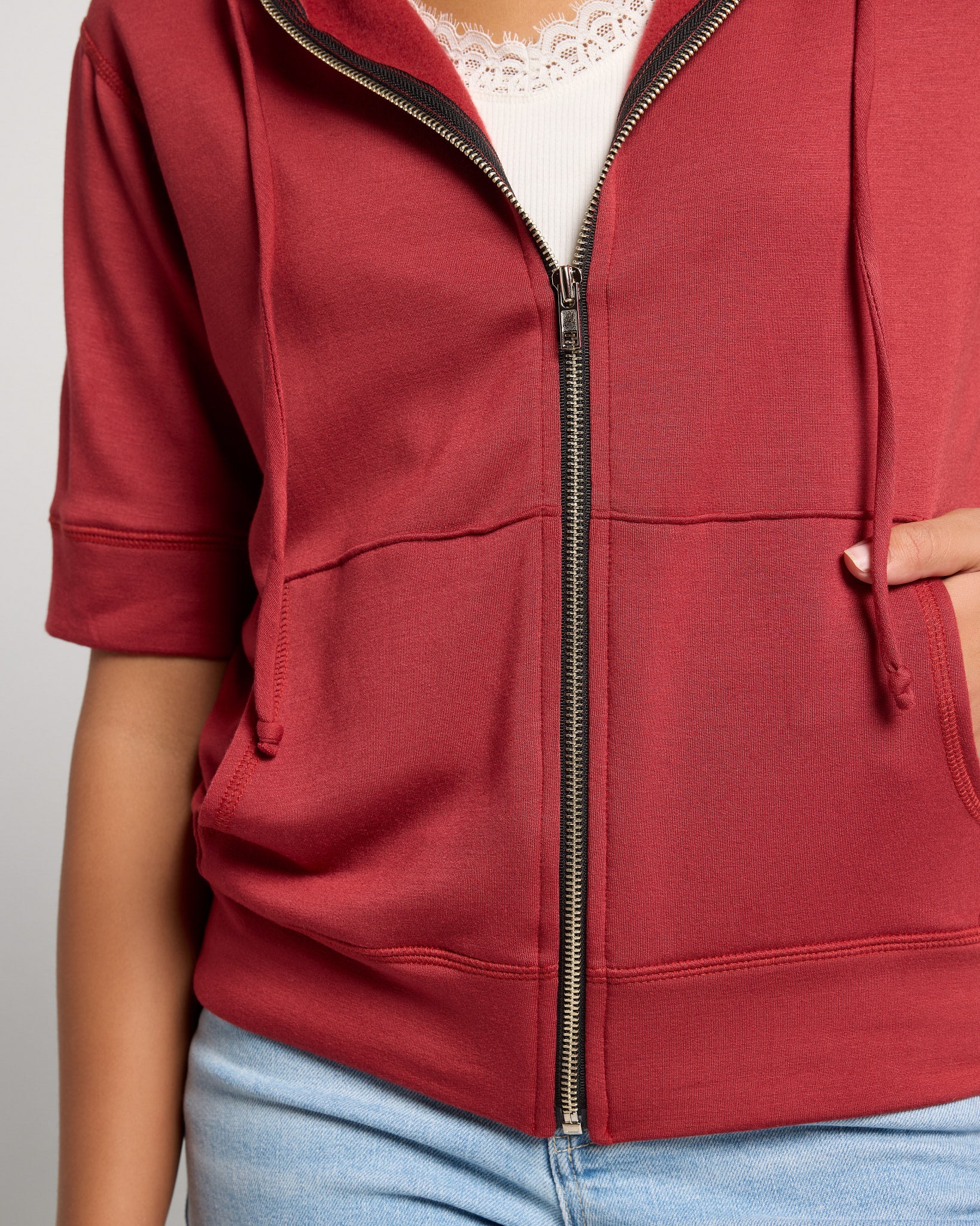 Short Sleeve Zip Hoodie - Image 7