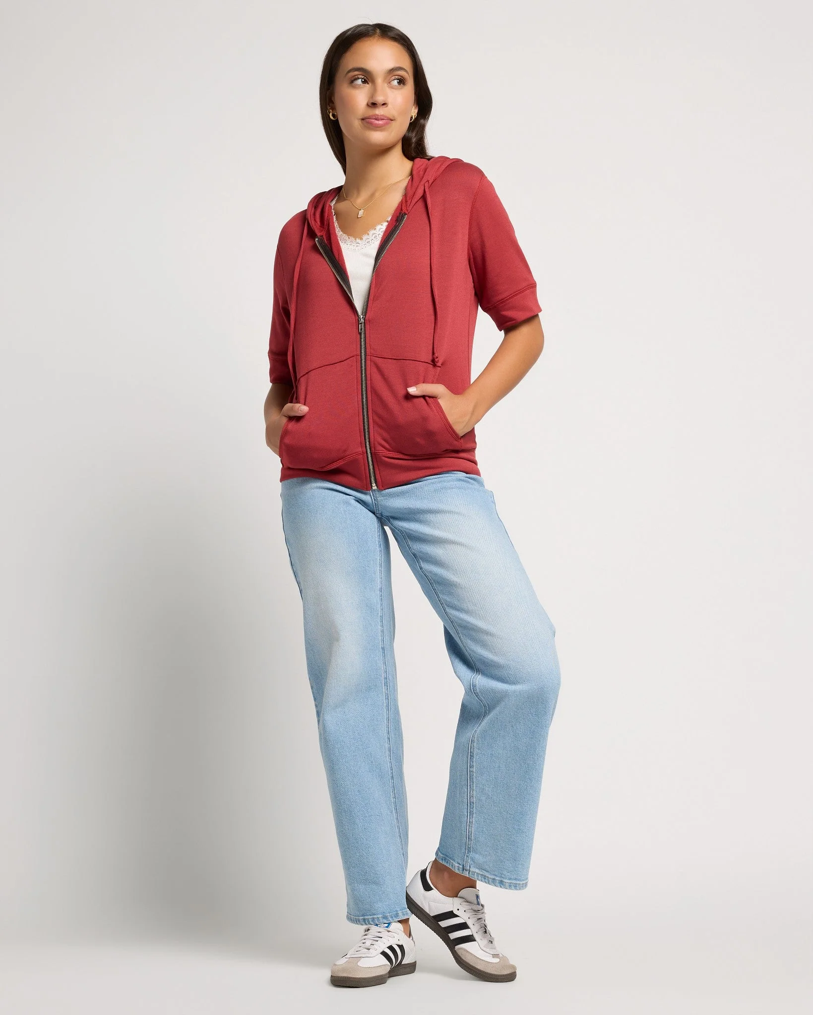 Short Sleeve Zip Hoodie - Image 8