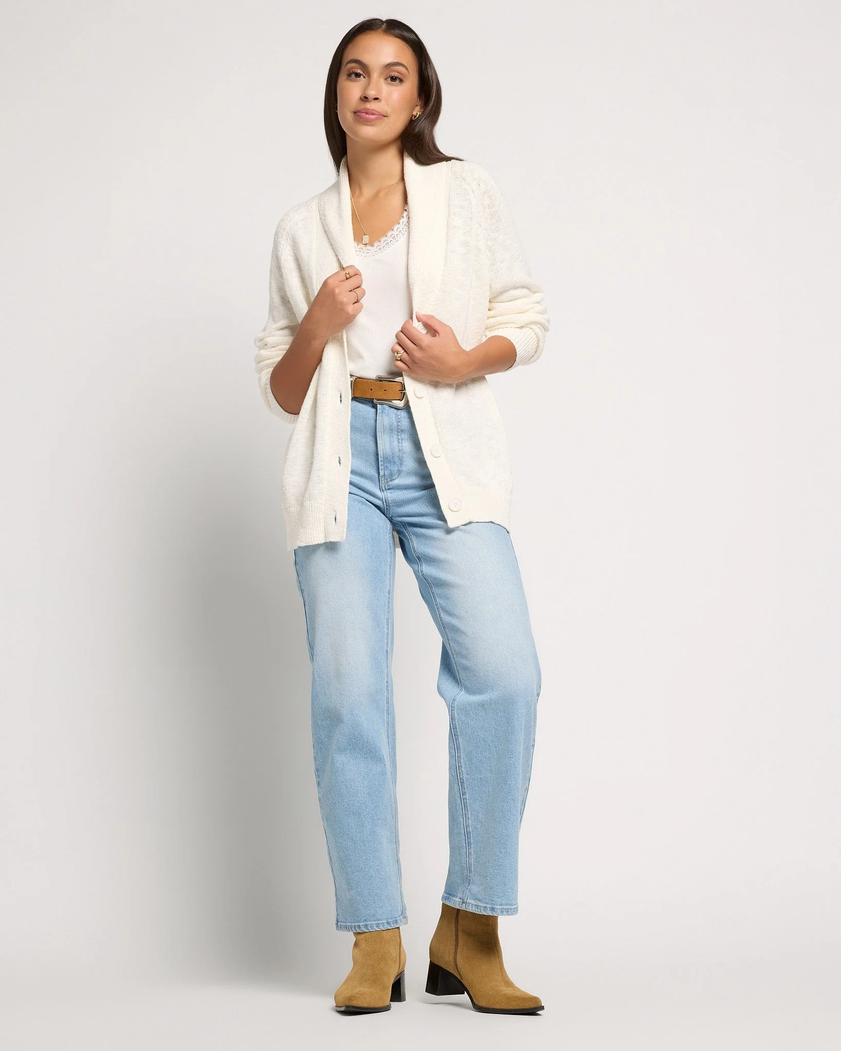 Aura Shawl Collar Cardigan - Image 4