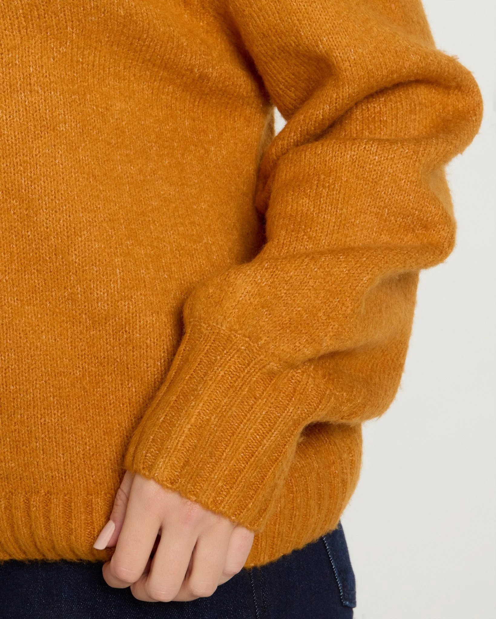 Balloon Sleeve Crewneck Sweater - Image 4