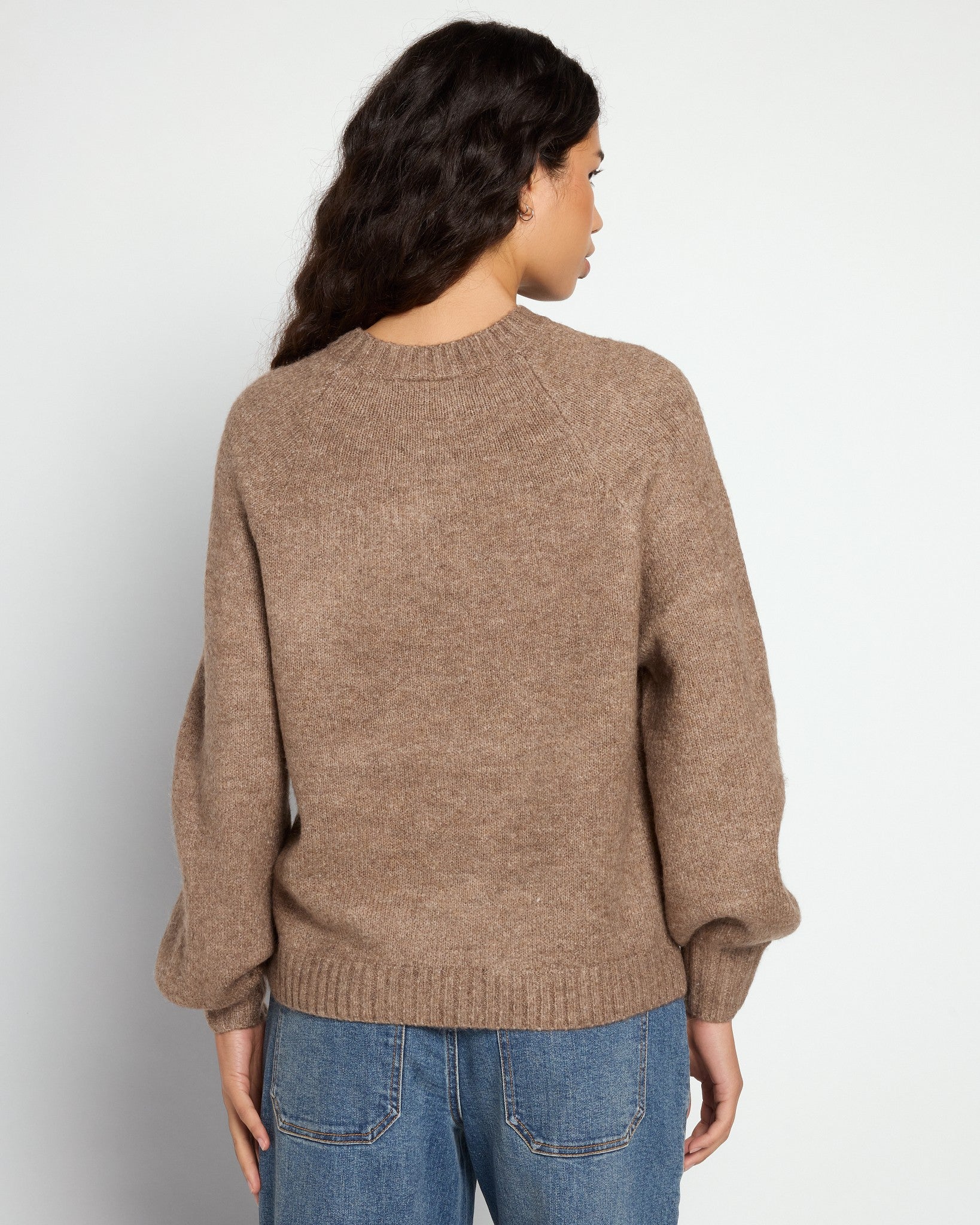 Balloon Sleeve Crewneck Sweater - Image 8