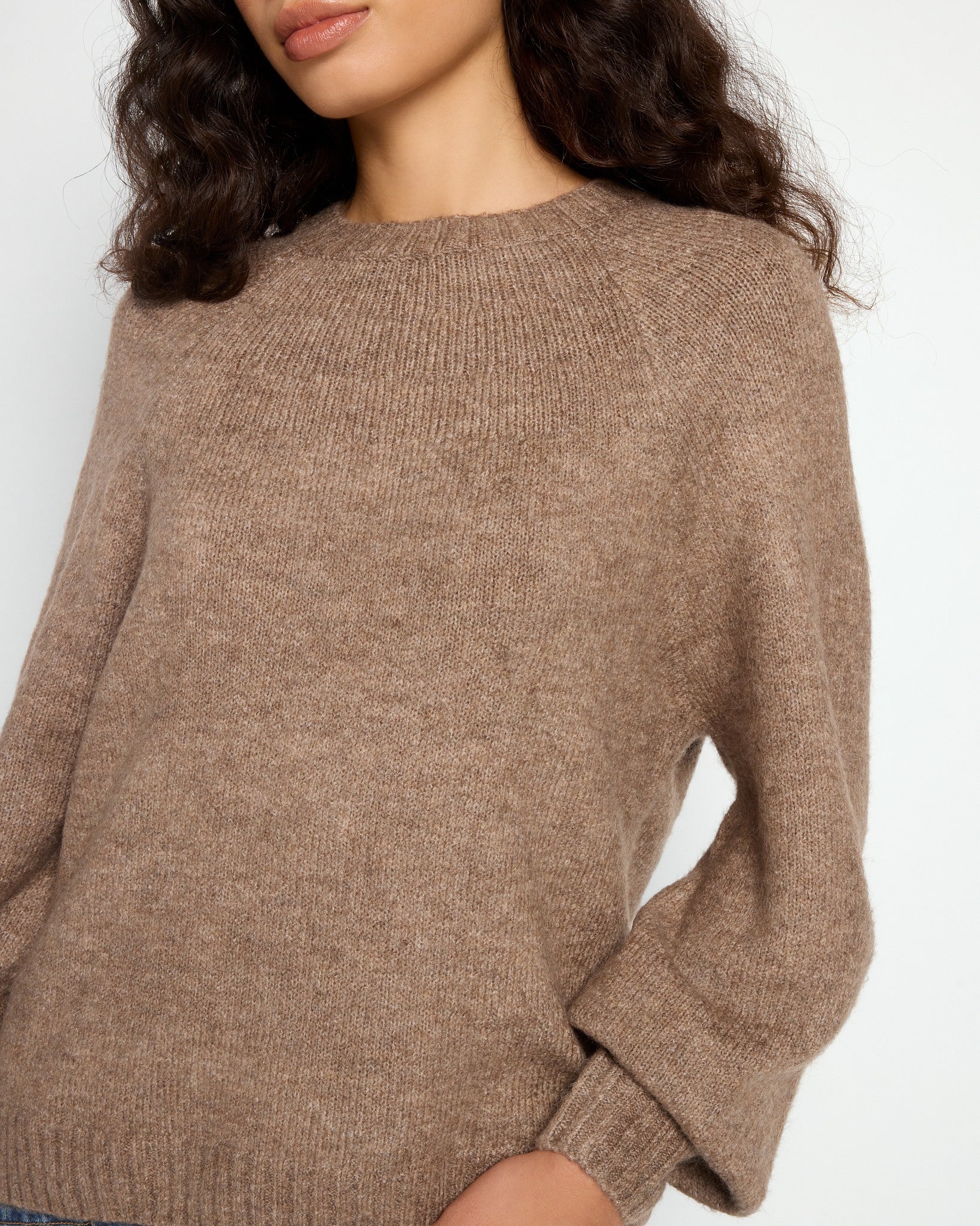 Balloon Sleeve Crewneck Sweater - Image 9