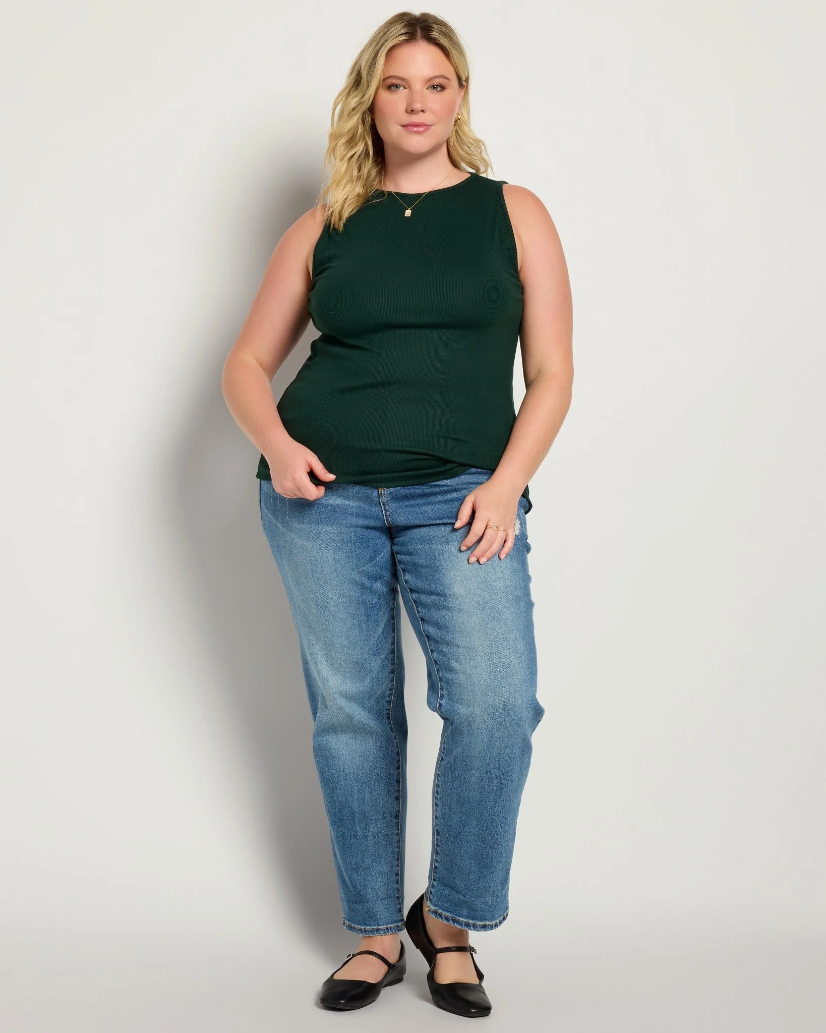 Plus Size Boat Neck Tank - Image 18