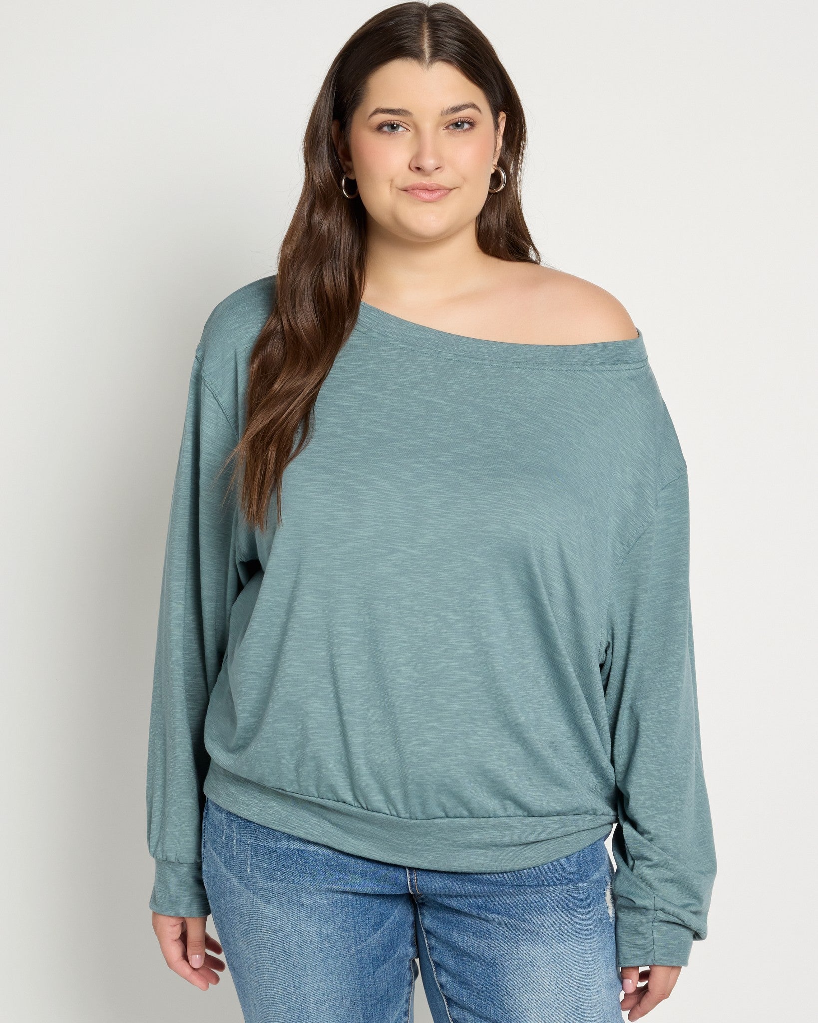 Plus Size Brooksville Slub Off The Shoulder Top - Image 14