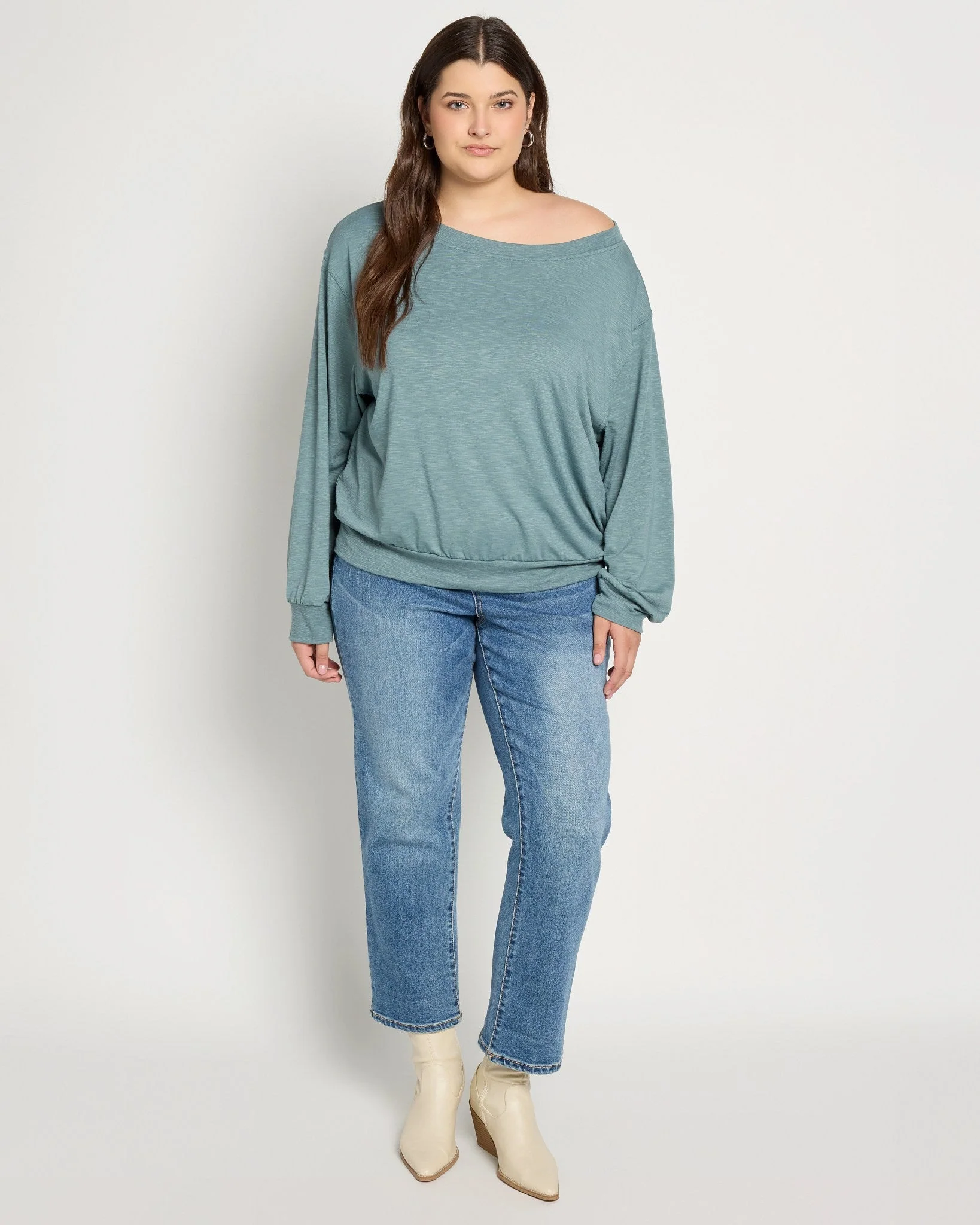 Plus Size Brooksville Slub Off The Shoulder Top - Image 18