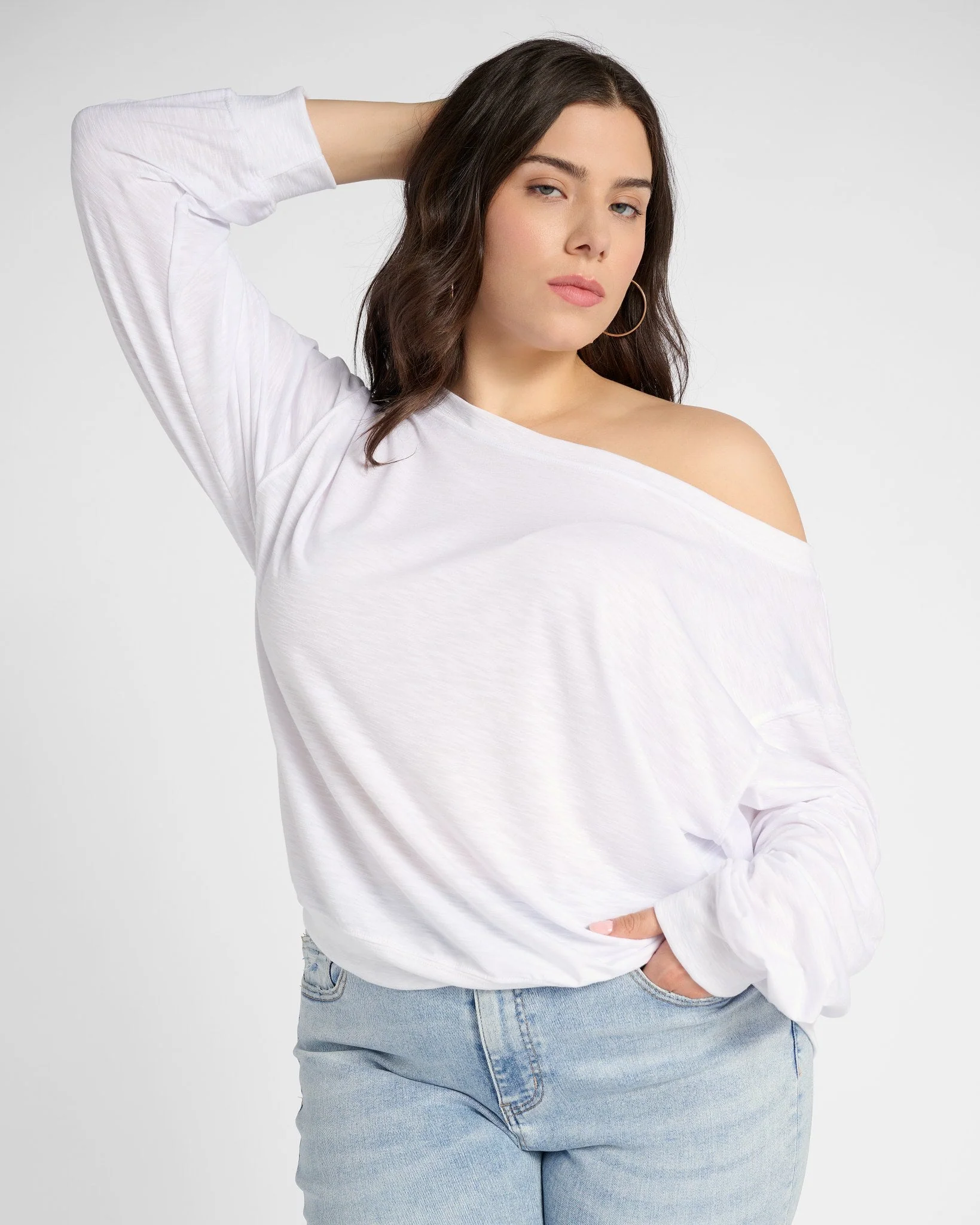 Plus Size Brooksville Slub Off The Shoulder Top - Image 19
