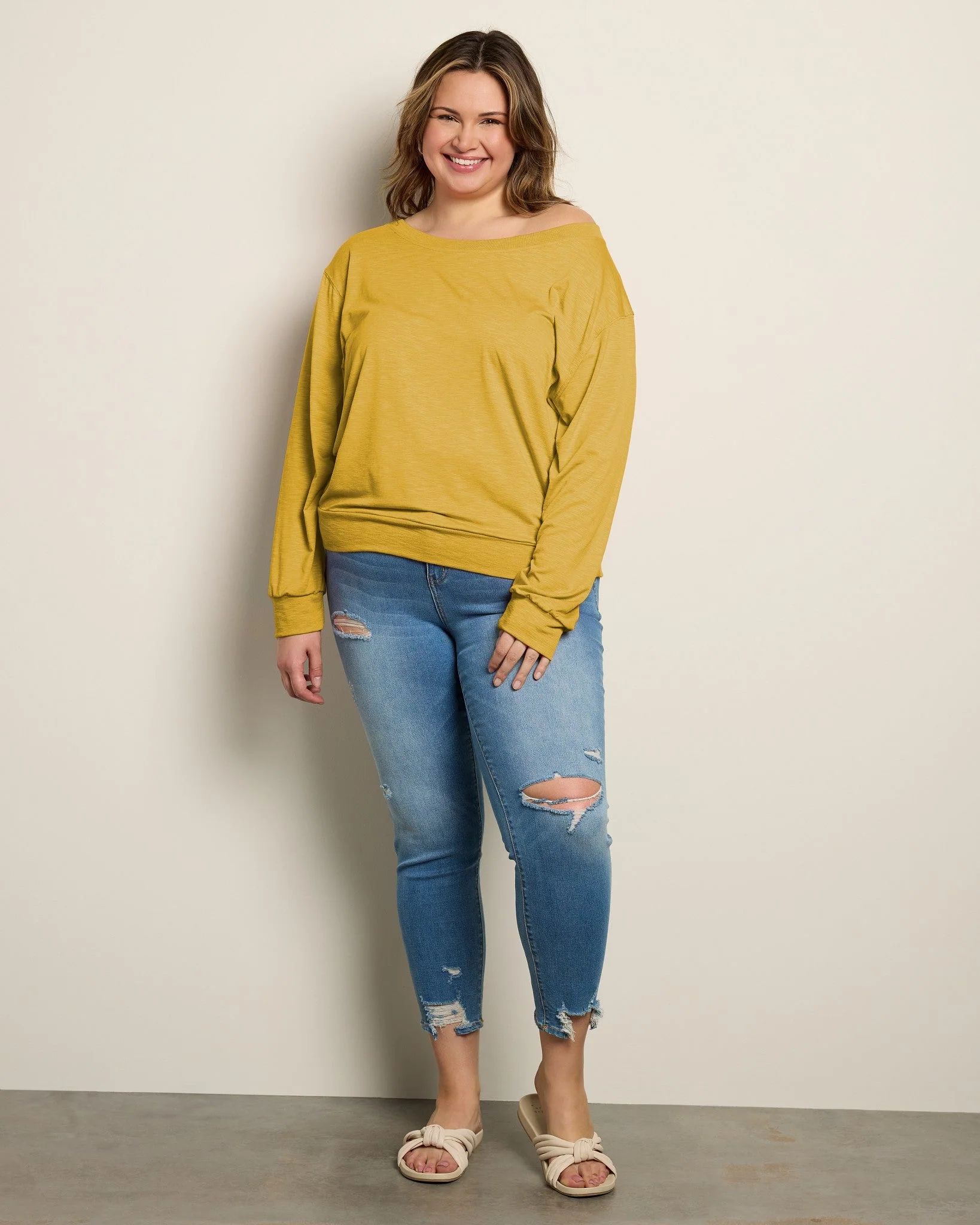 Plus Size Brooksville Slub Off The Shoulder Top - Image 25