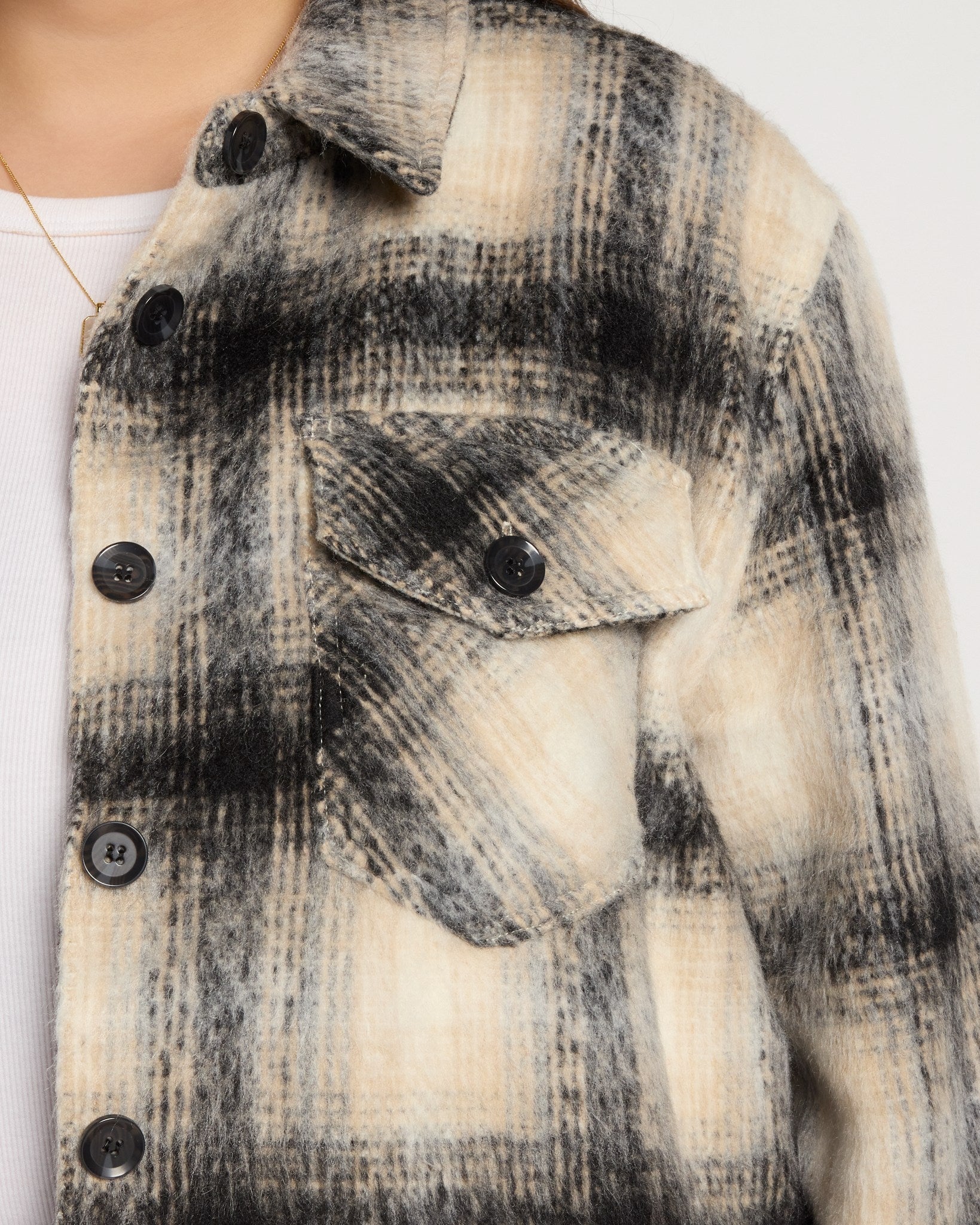 Plus Size Cozy Plaid Shacket - Image 3