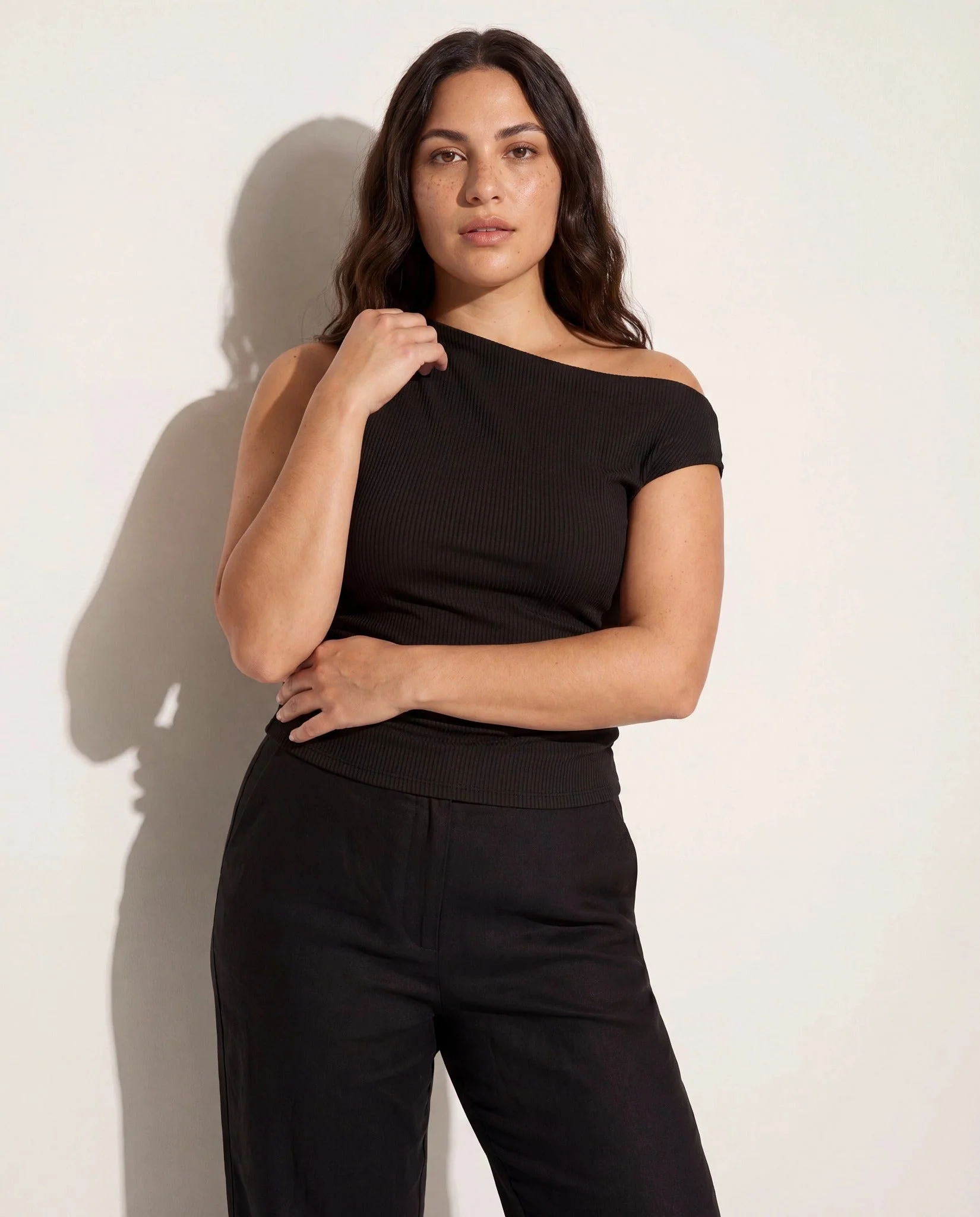 Plus Size Eden Pleated One Shoulder Top - Image 5