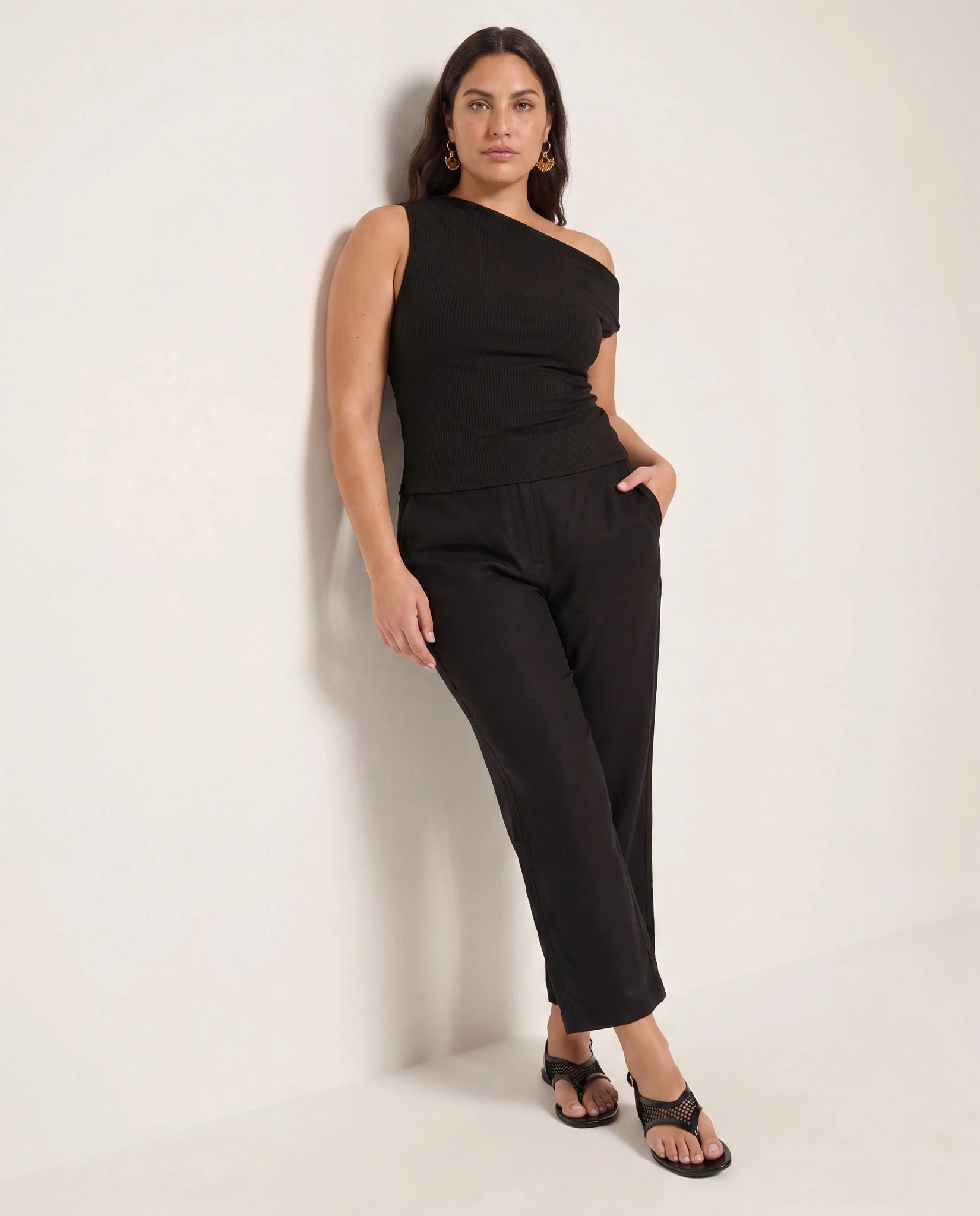 Plus Size Eden Pleated One Shoulder Top - Image 9