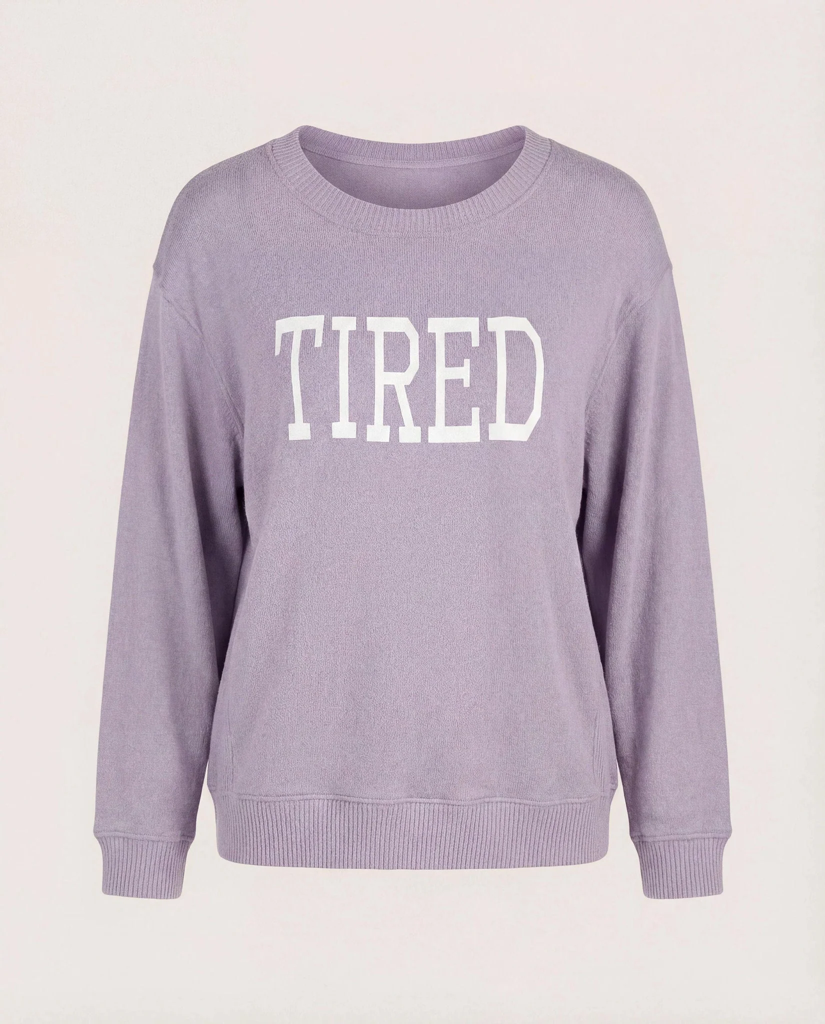 Heathered Shoreline Hacci "Tired" Graphic Pullover - Image 5