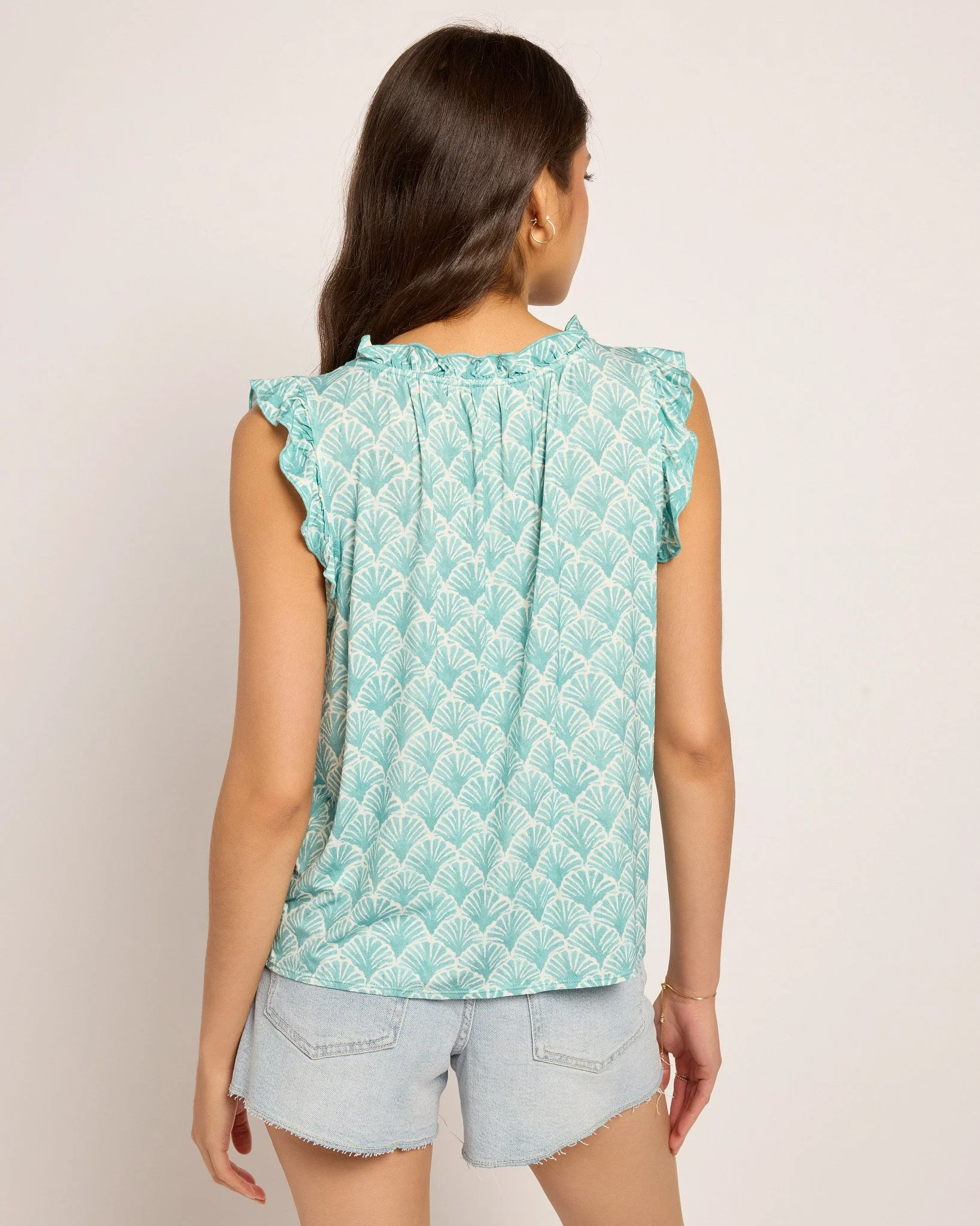 Macy Printed Ruffle Knit Top - Image 2