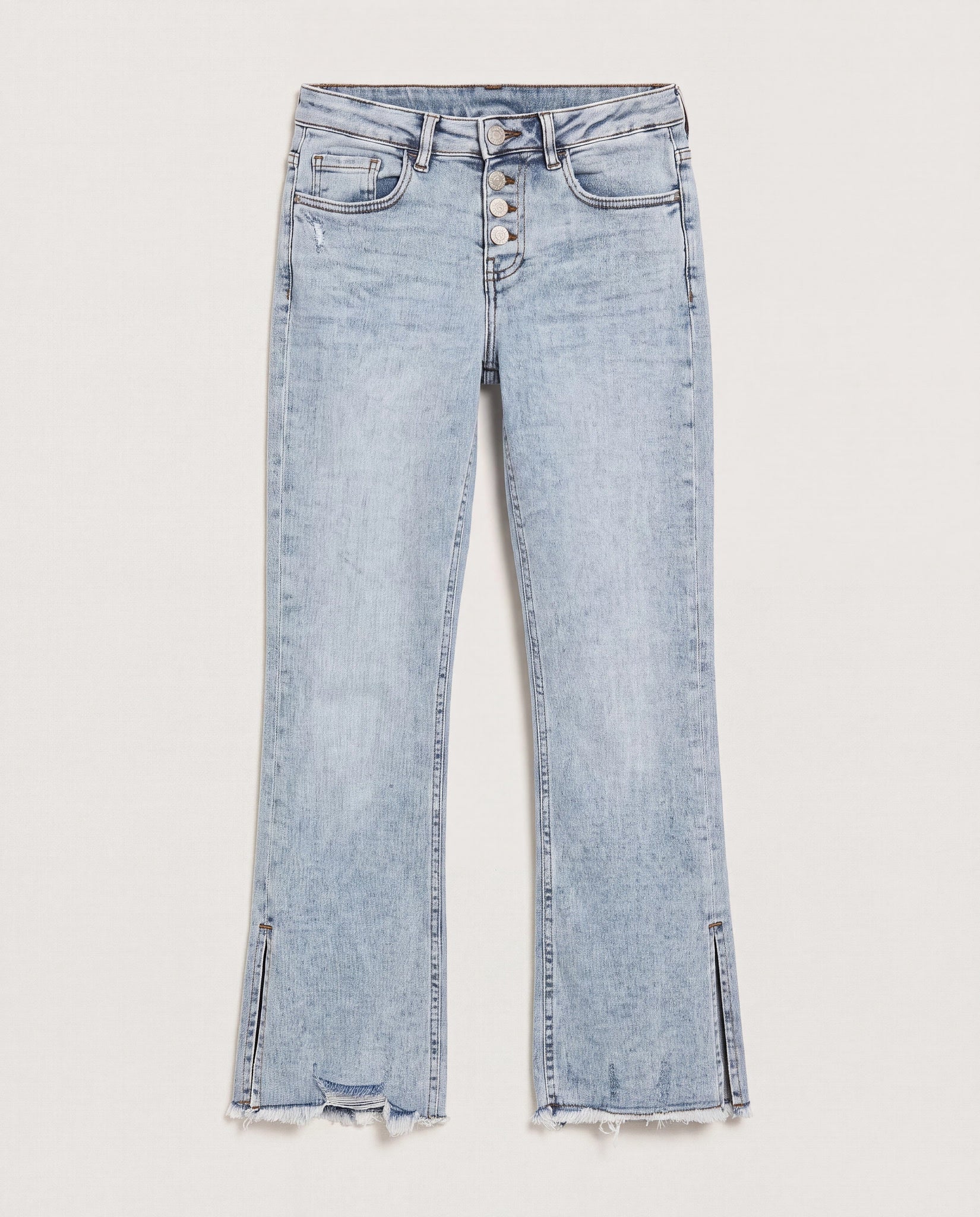 Mid Rise Cropped Side Slit Jeans - Image 6