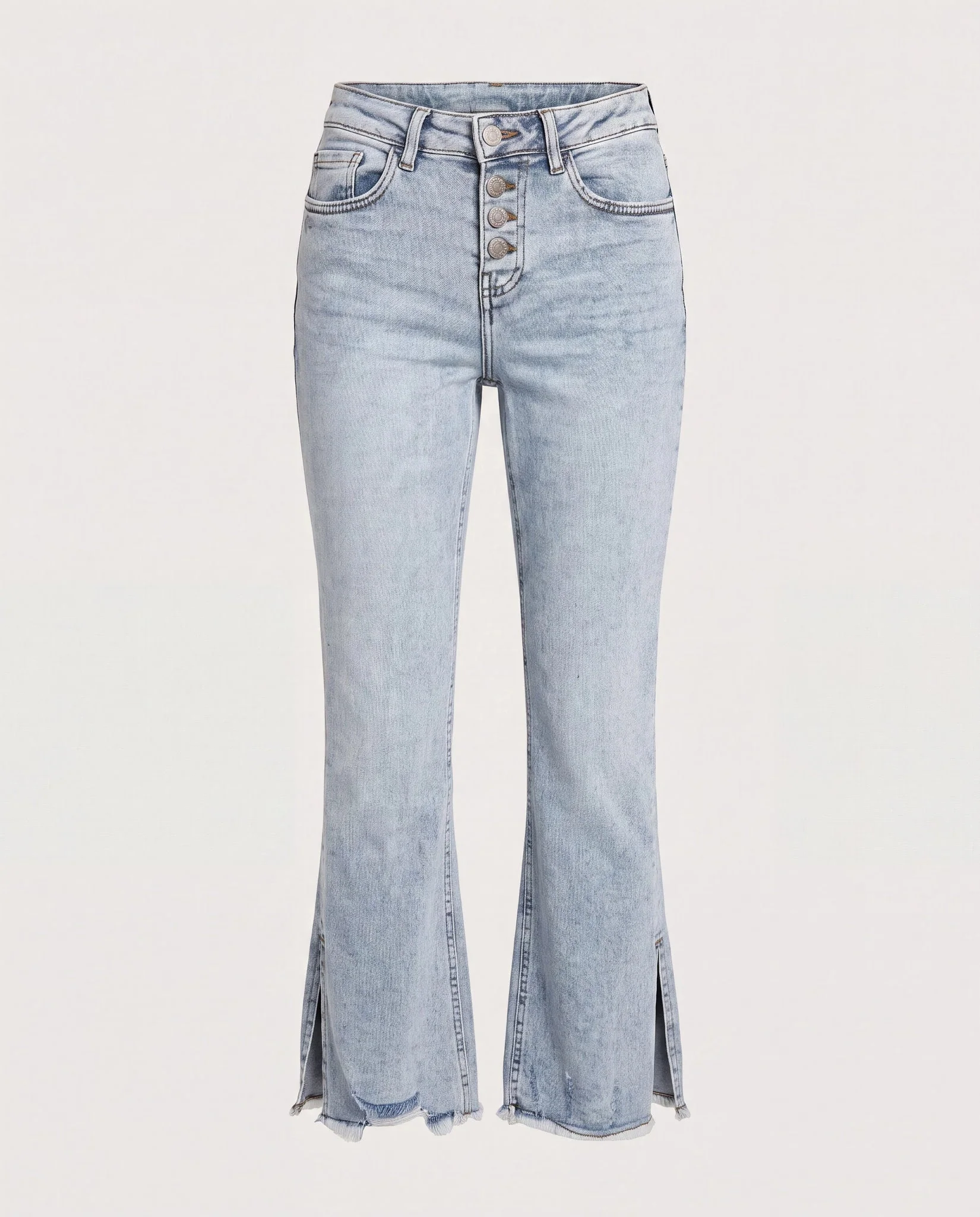 Mid Rise Cropped Side Slit Jeans - Image 7