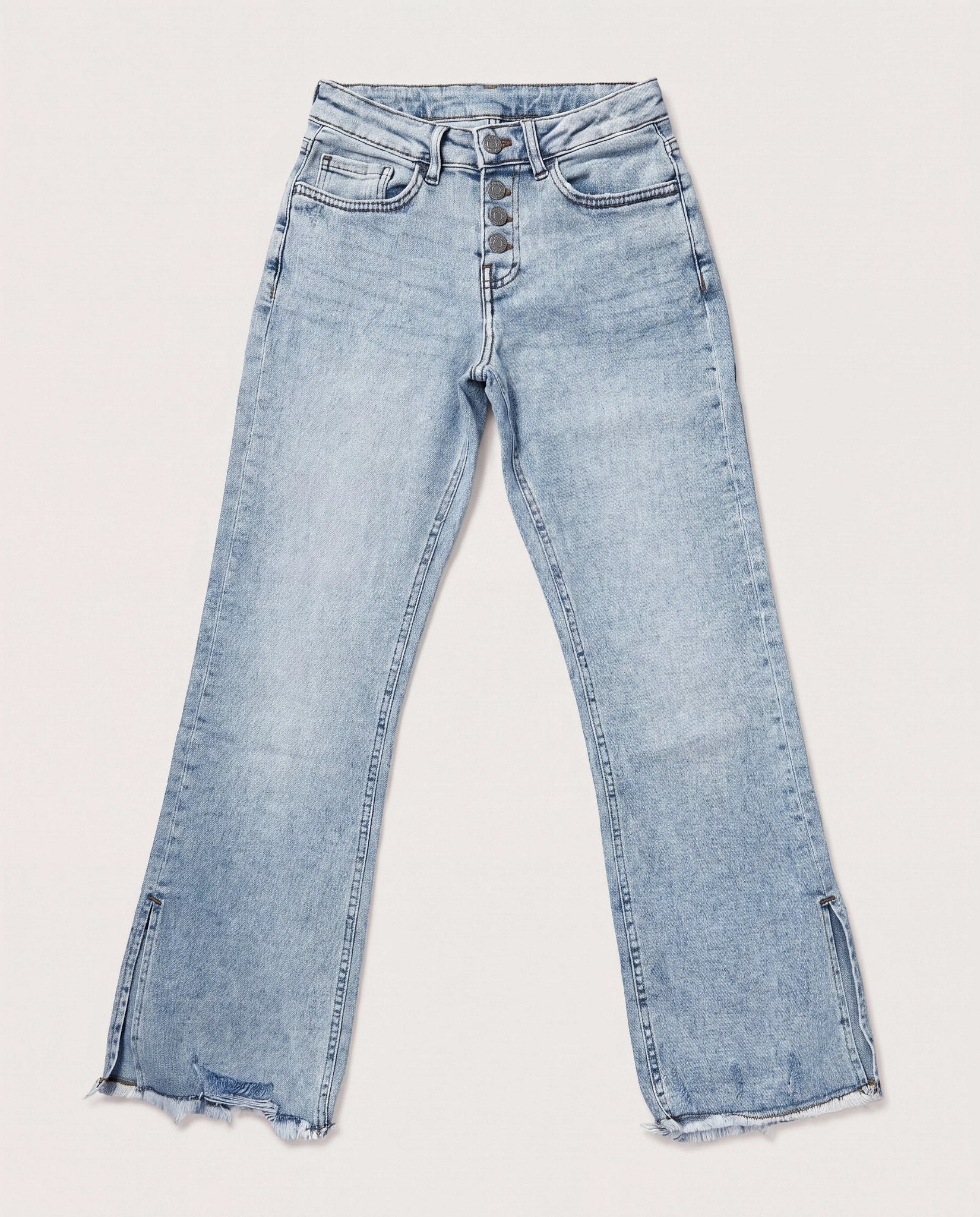 Mid Rise Cropped Side Slit Jeans - Image 8