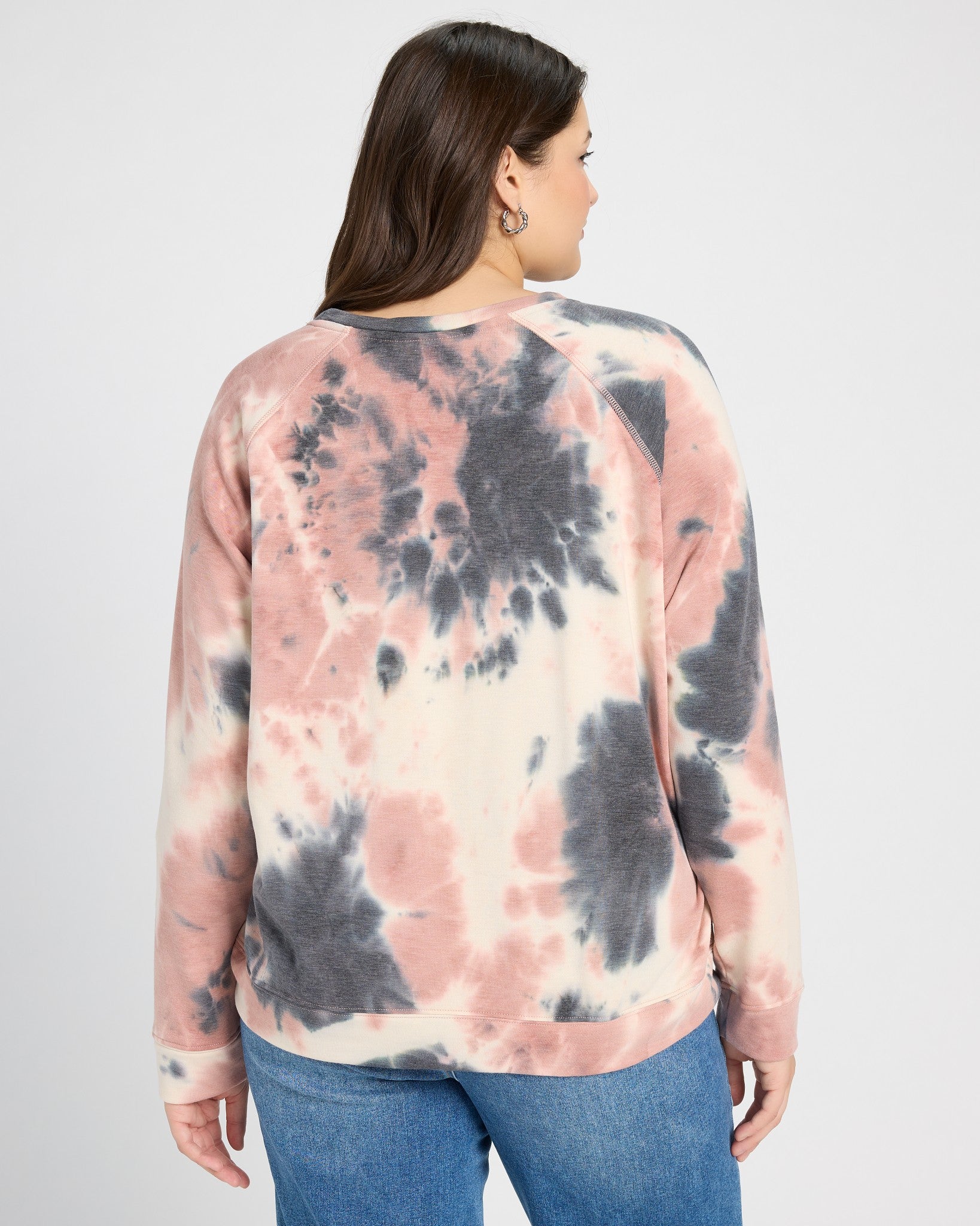 Plus Size "Mimosa Please" Tie Dye Graphic Pullover - Image 3