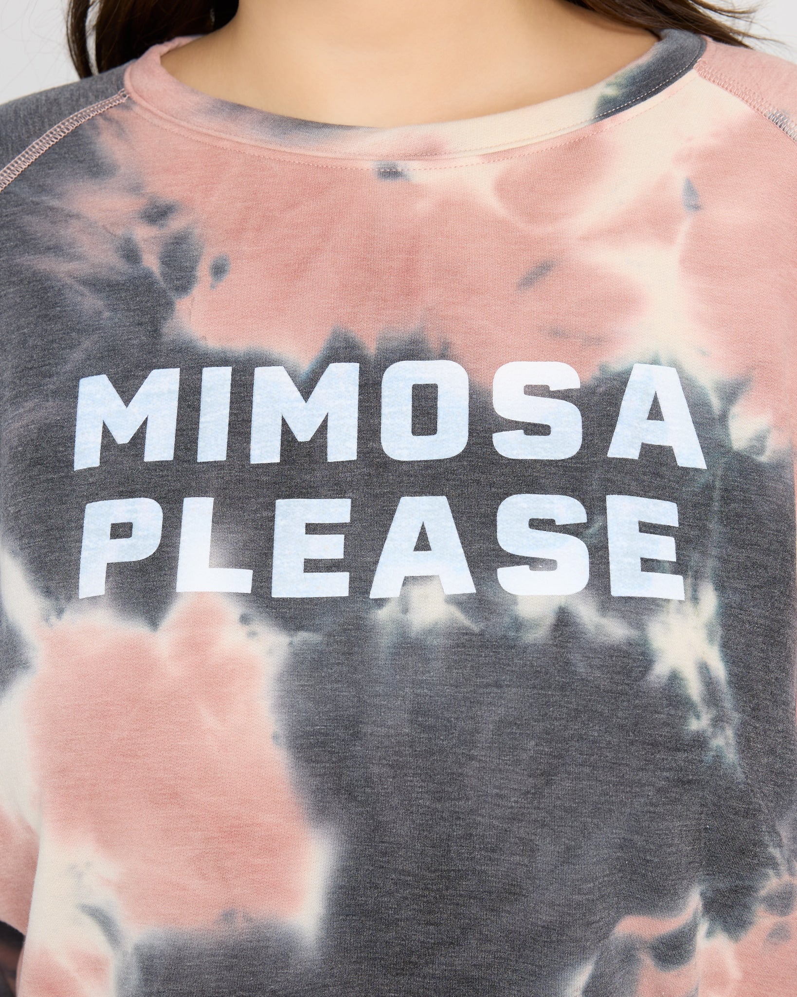 Plus Size "Mimosa Please" Tie Dye Graphic Pullover - Image 4