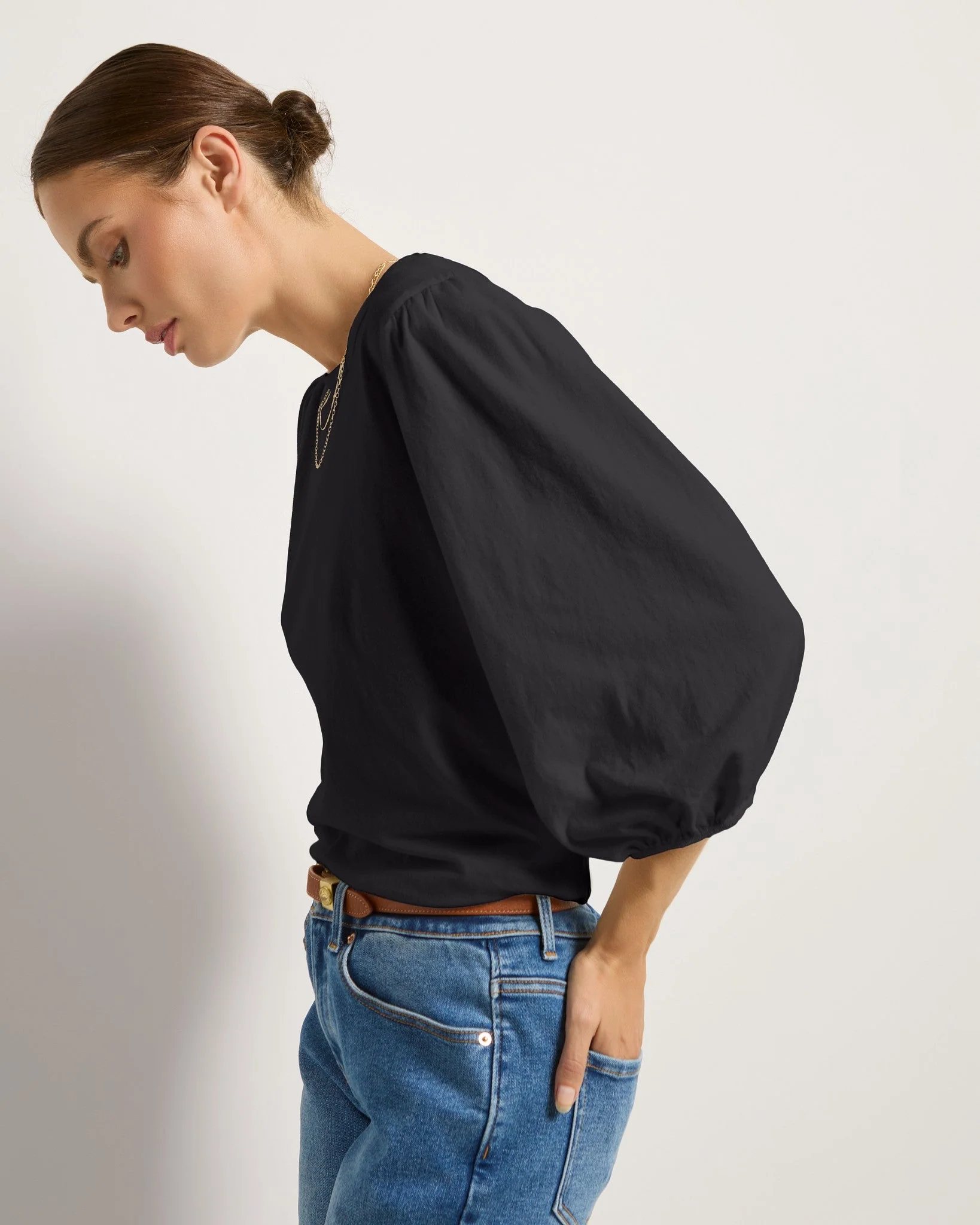 Orchid Peasant Sleeve Top - Image 3