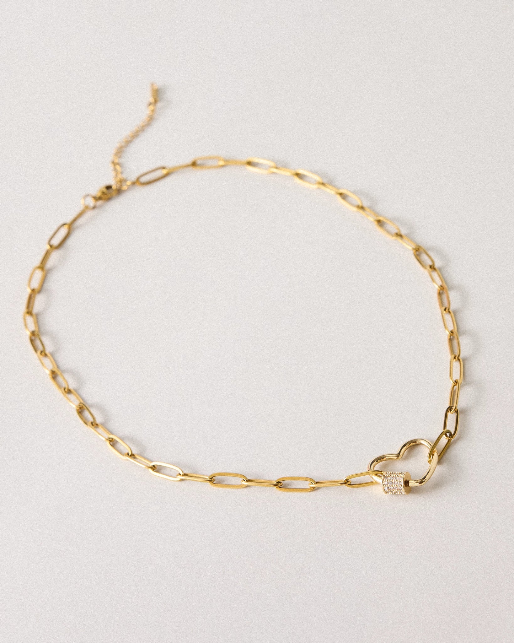 Paperclip Chain Heart Necklace