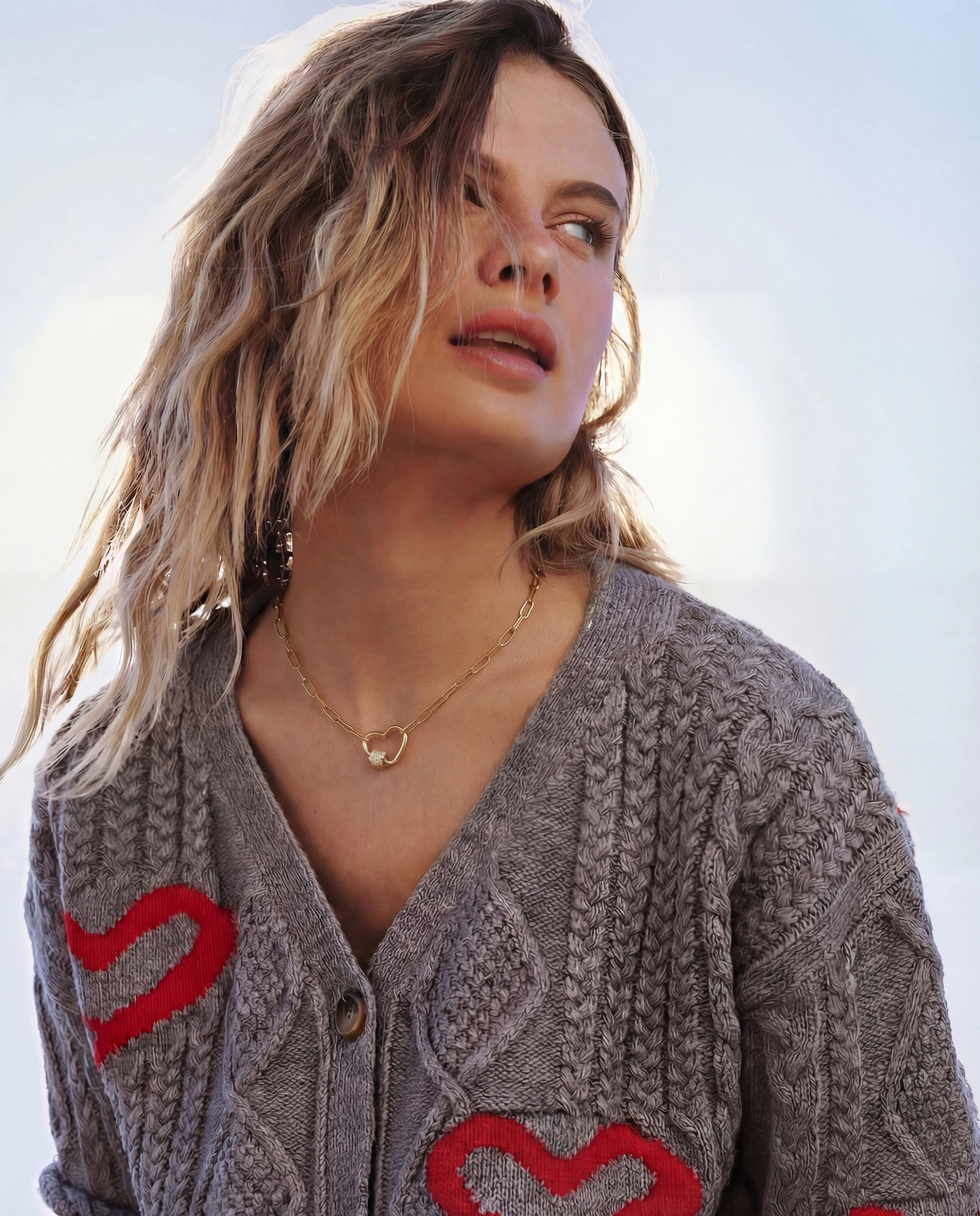 Paperclip Chain Heart Necklace - Image 2