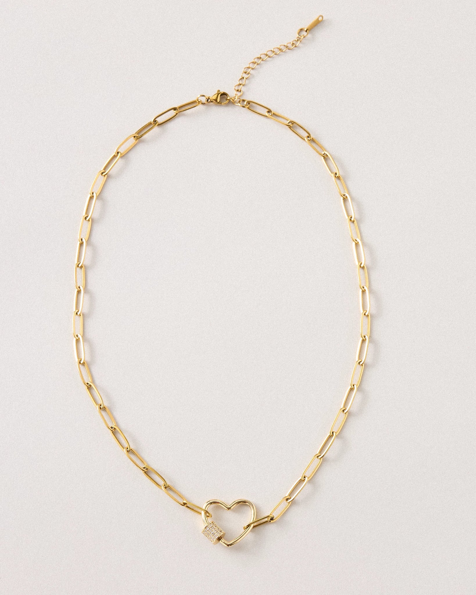 Paperclip Chain Heart Necklace - Image 4