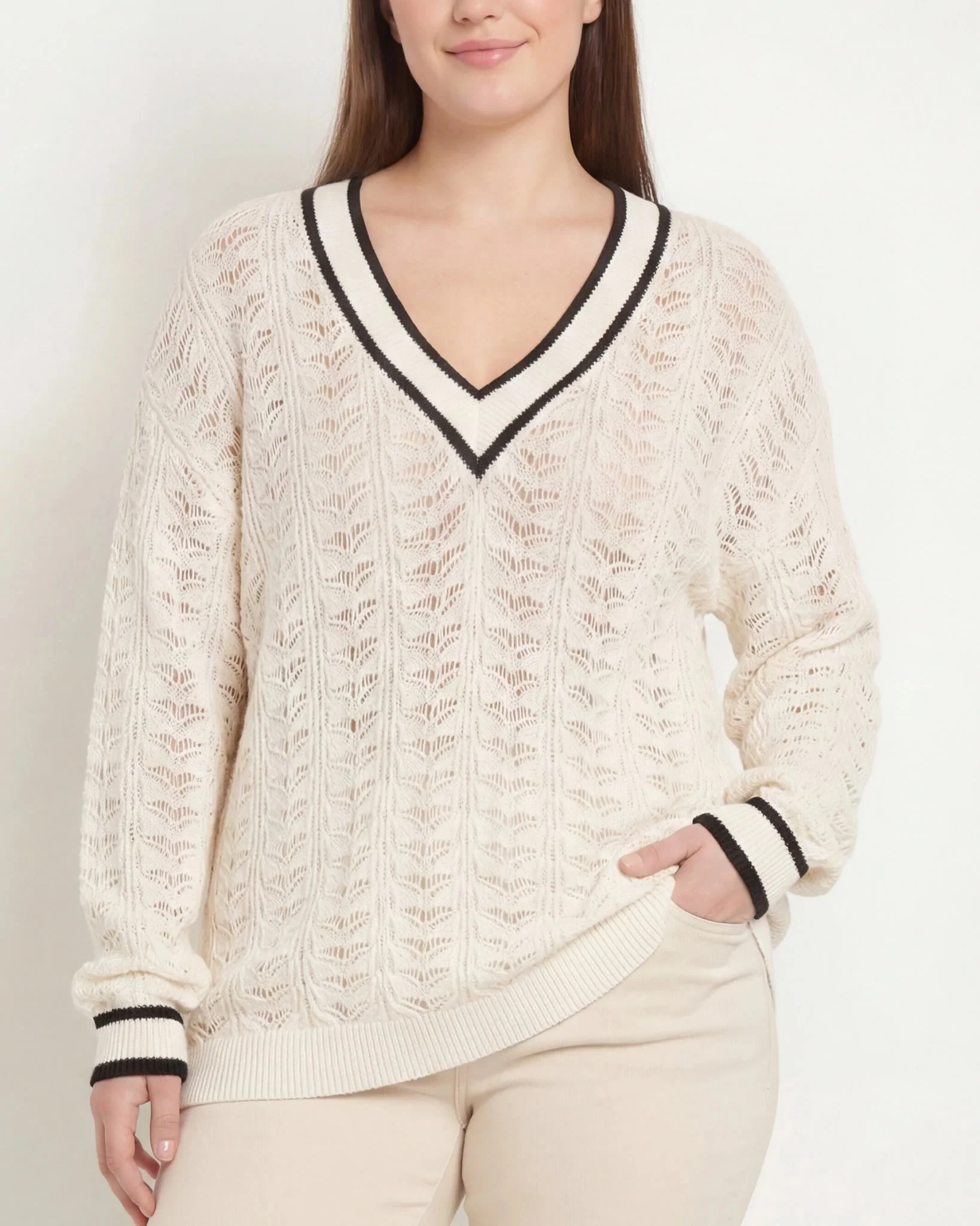 Plus Size Sandyshores Pointelle Sweater