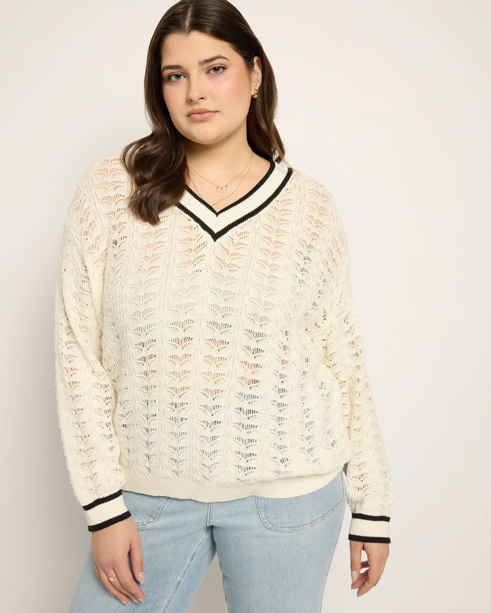 Plus Size Sandyshores Pointelle Sweater - Image 2