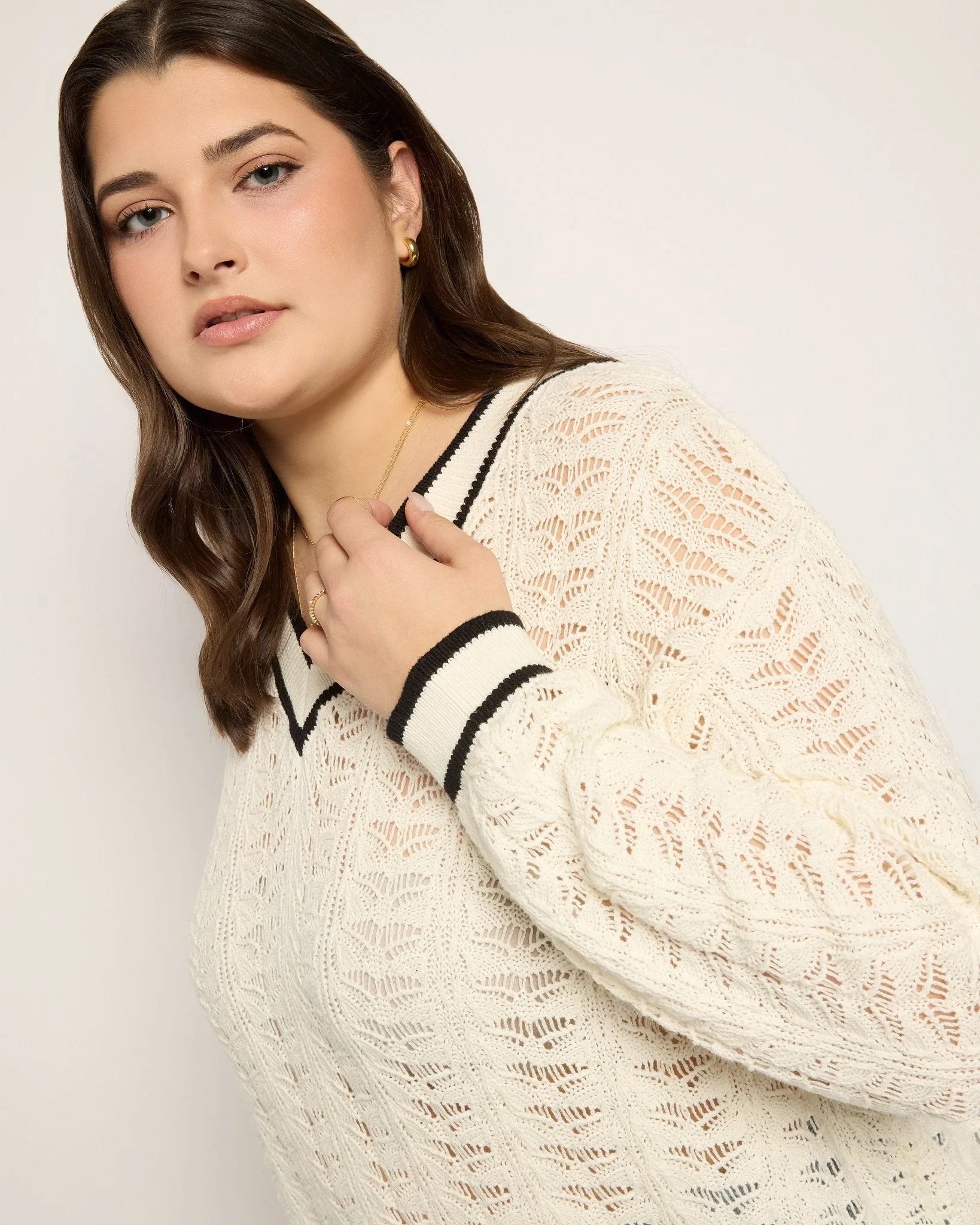 Plus Size Sandyshores Pointelle Sweater - Image 4