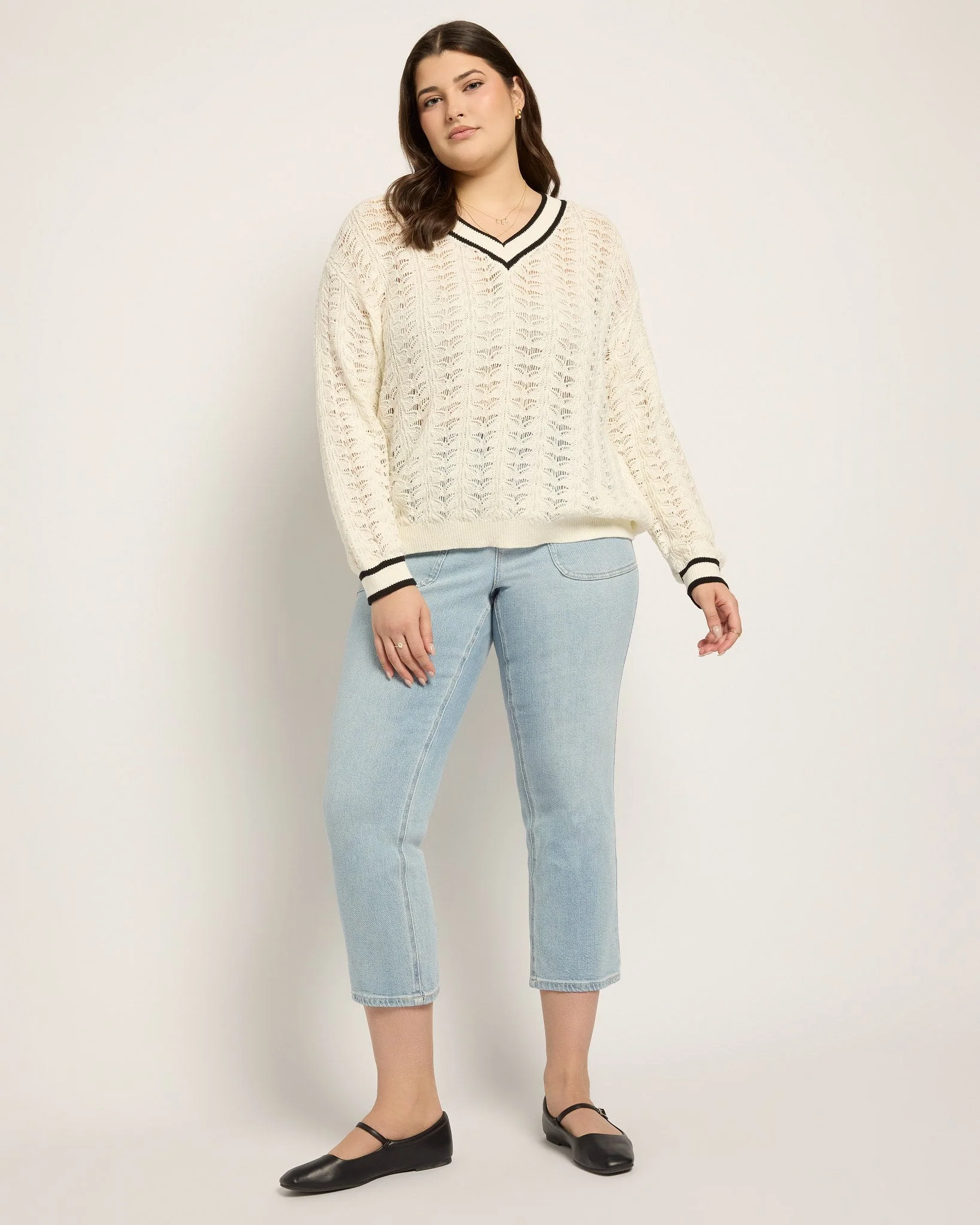 Plus Size Sandyshores Pointelle Sweater - Image 5