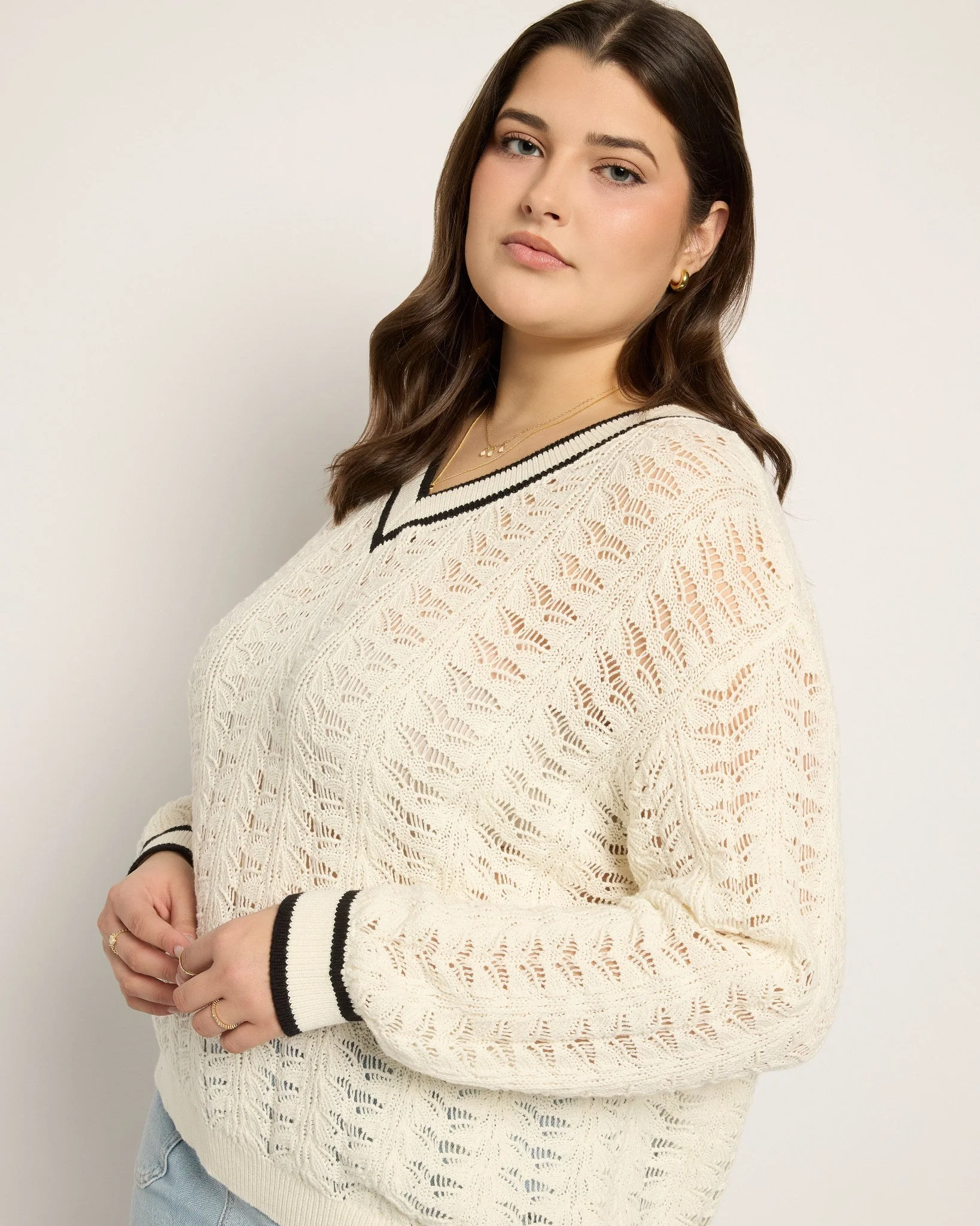 Plus Size Sandyshores Pointelle Sweater - Image 6