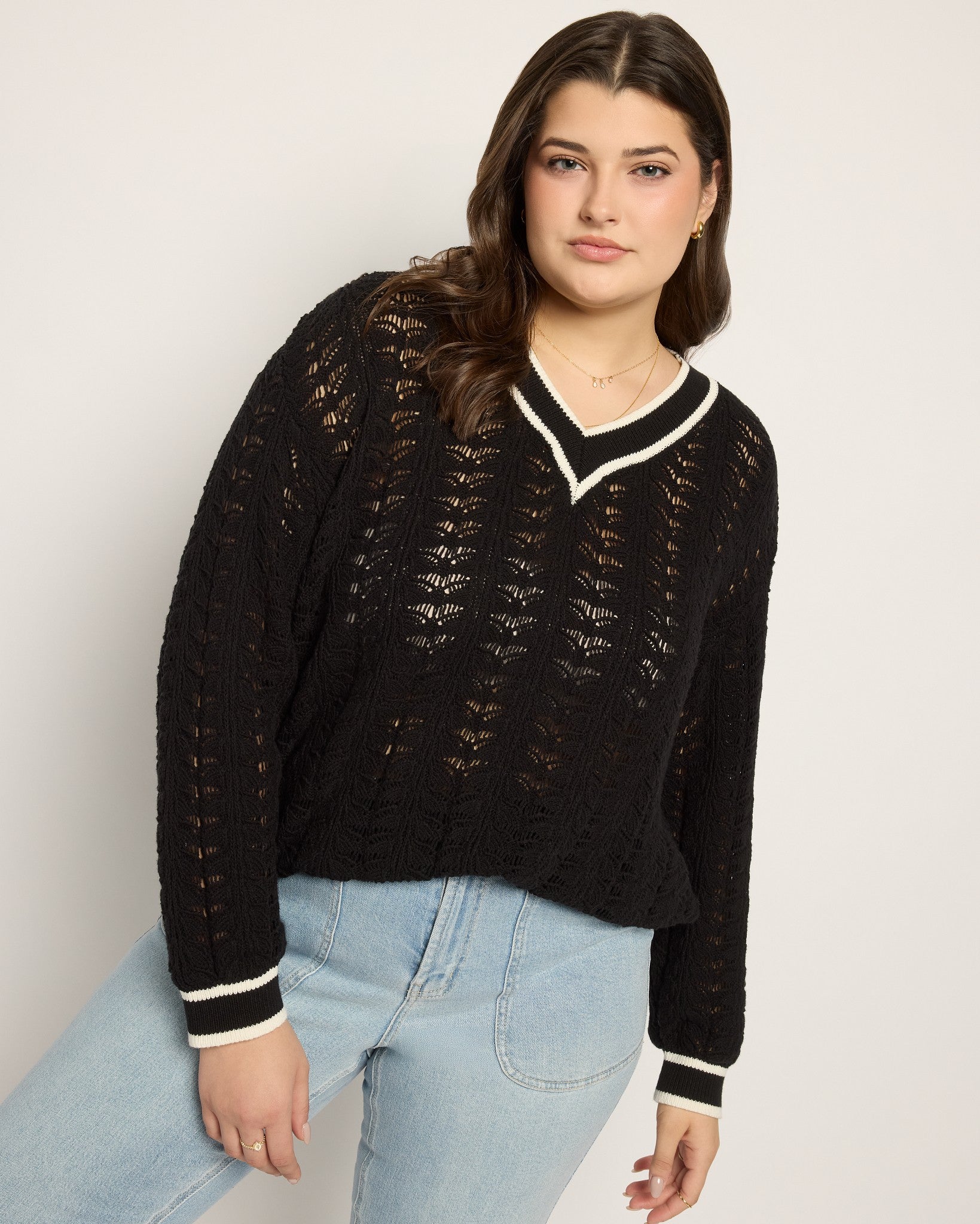 Plus Size Sandyshores Pointelle Sweater - Image 7