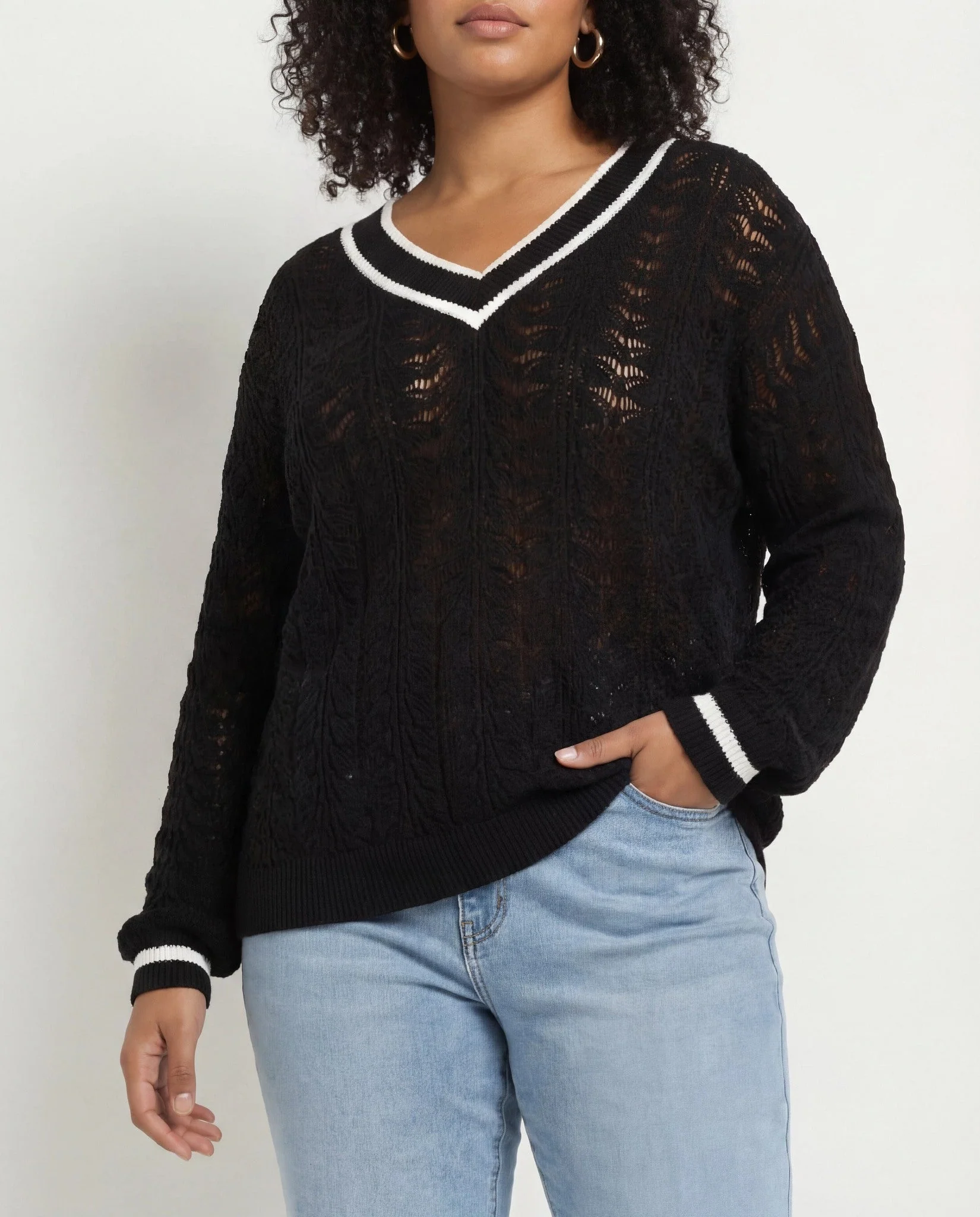 Plus Size Sandyshores Pointelle Sweater - Image 8