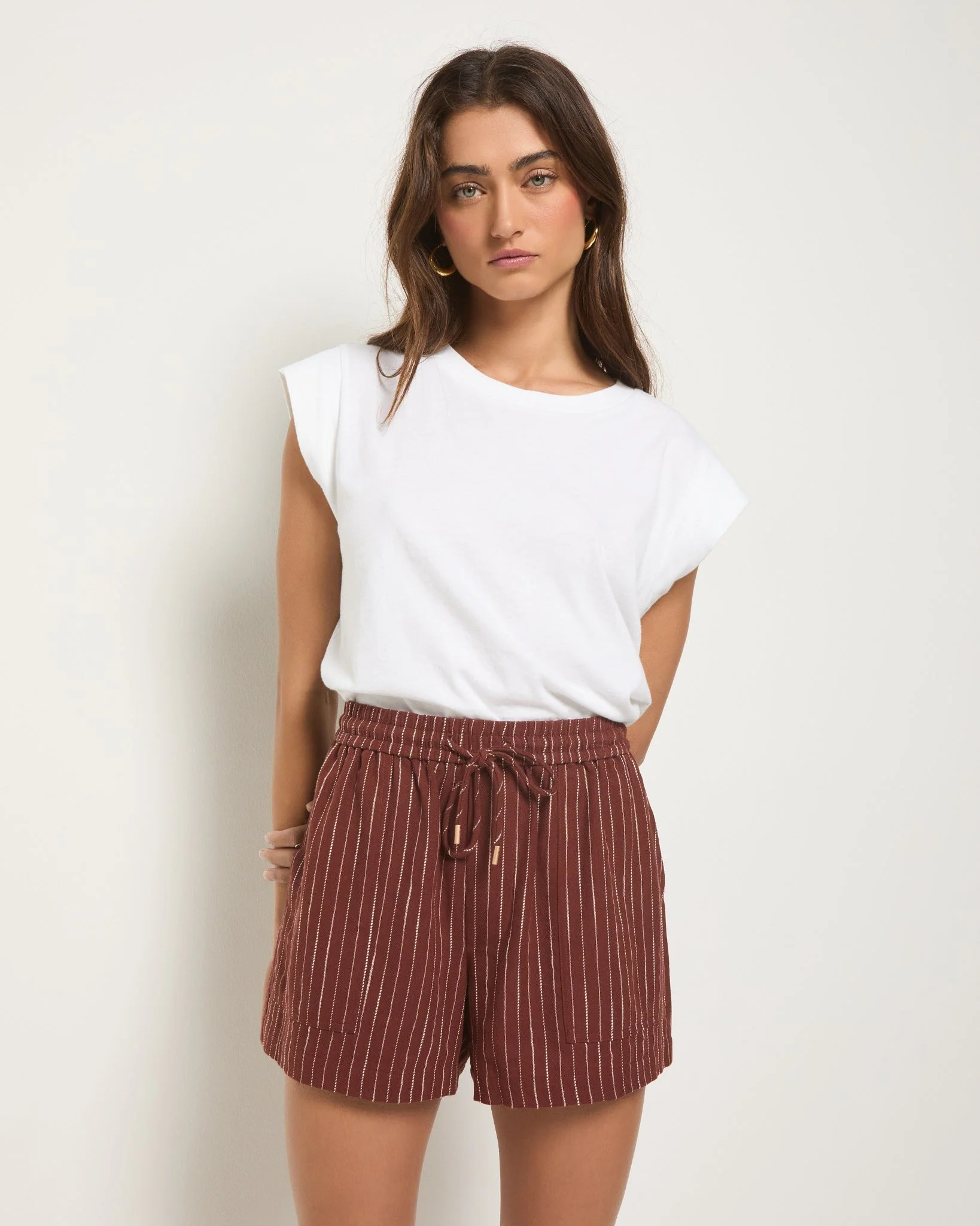 Seafoam Linen Blend Shorts - Image 5