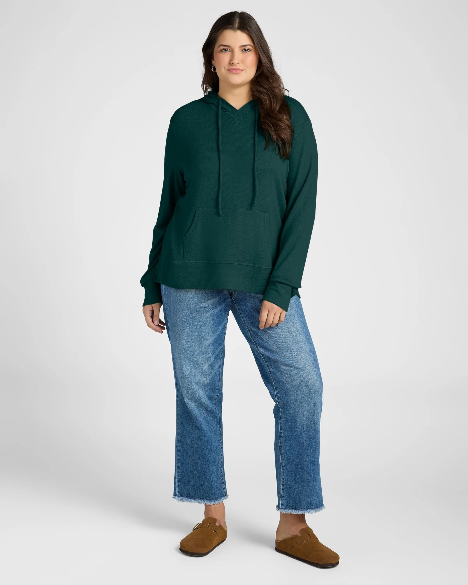 Plus Size Shoreline Hacci Pocket Hoodie - Image 4