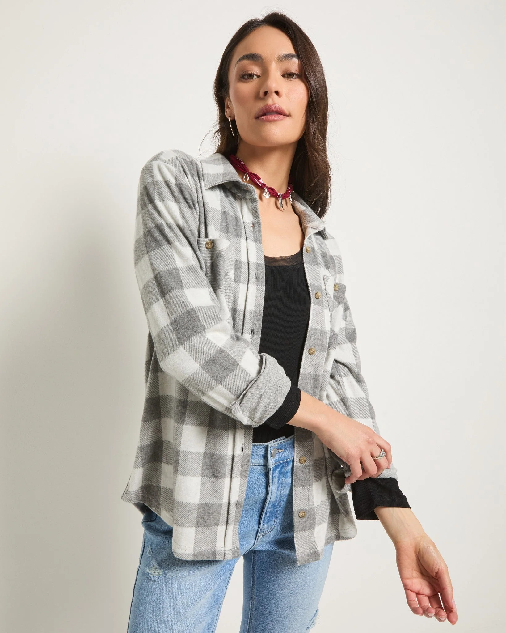 Sunset Plaid Knit Top - Image 3