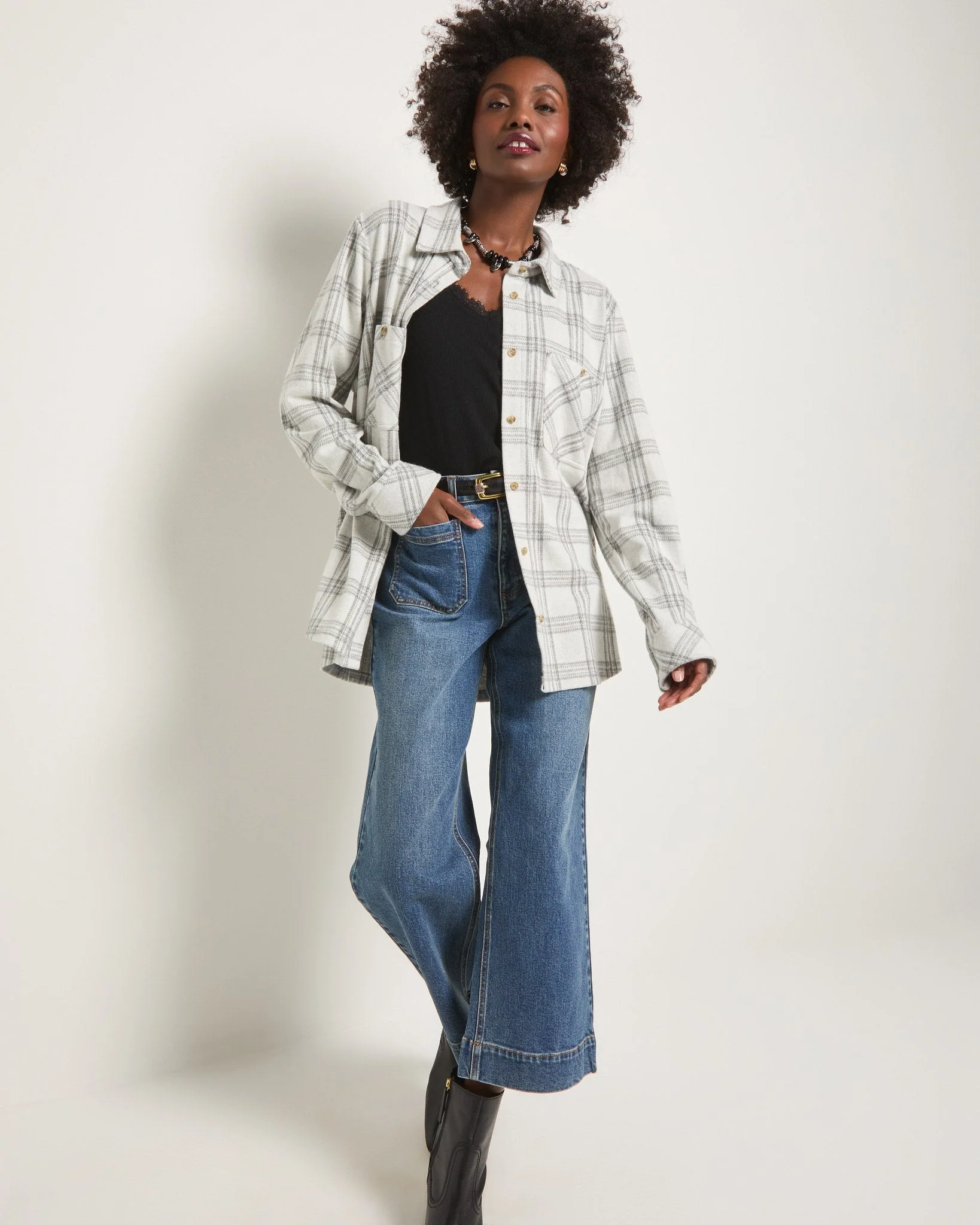 Sunset Plaid Knit Top - Image 8