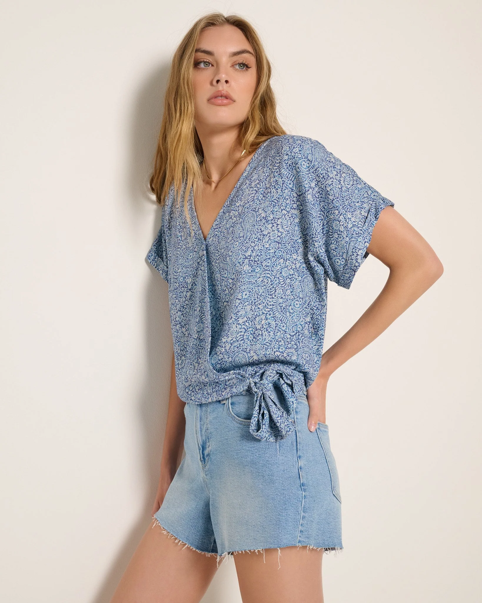 Paisley Surplice Top