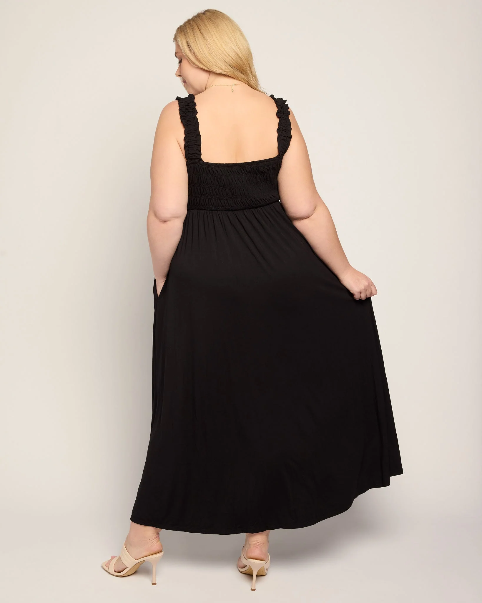 Plus Size Westbreeze Solid Smocked Maxi Dress - Image 2