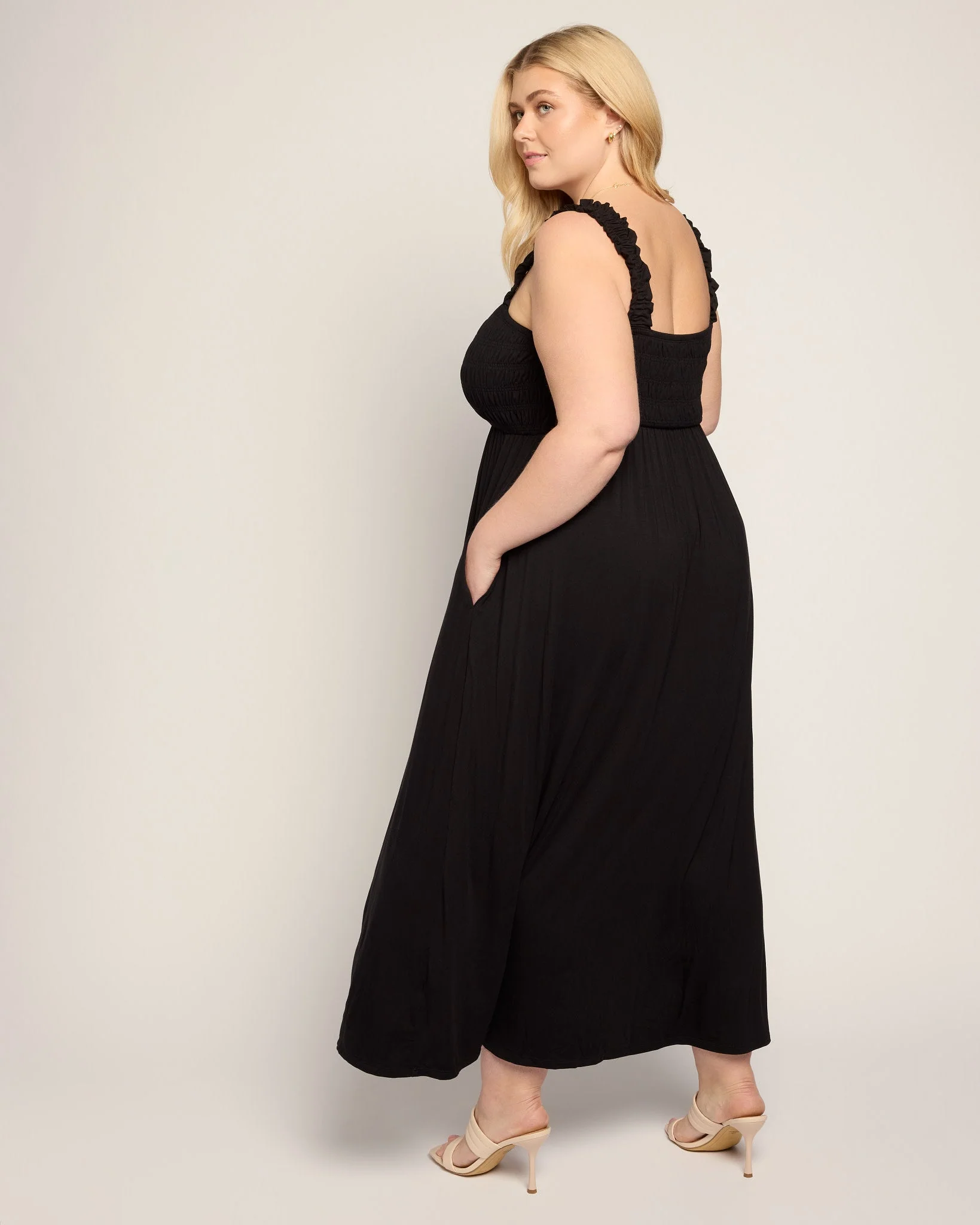 Plus Size Westbreeze Solid Smocked Maxi Dress - Image 5